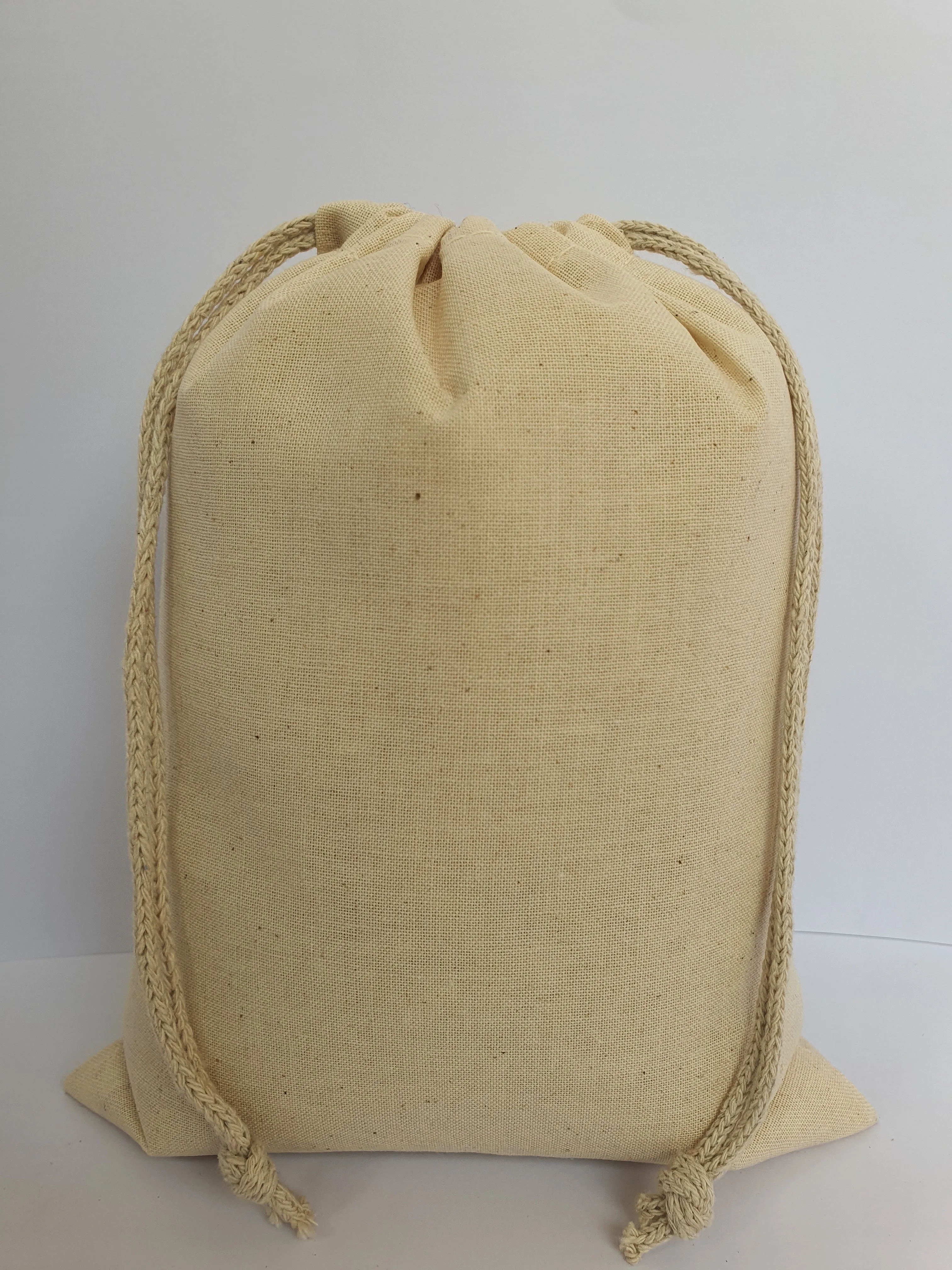 12x20 inches 100% Cotton Canvas Drawstring Muslin Bags