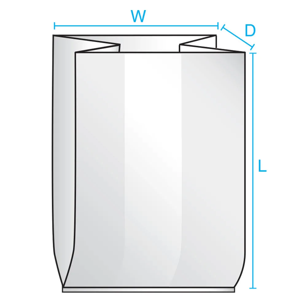20" x 10" x 36" x 3 mil Clear Eco-Manufactured Plastic Side-Gusseted Bags (Case of 200)