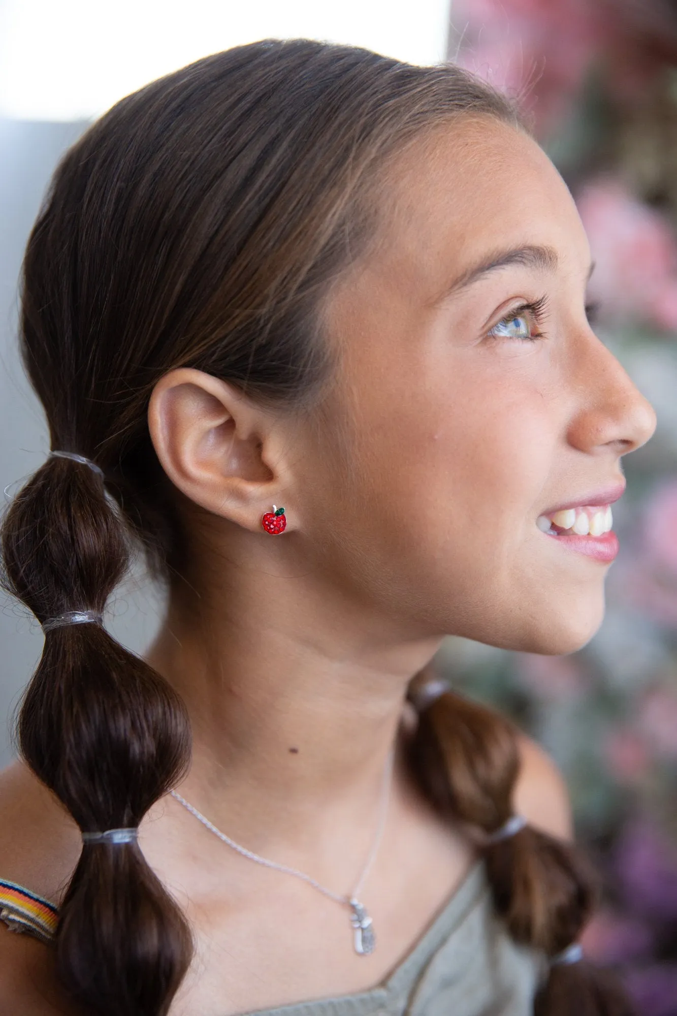 Apple Stud Sterling Silver Earrings