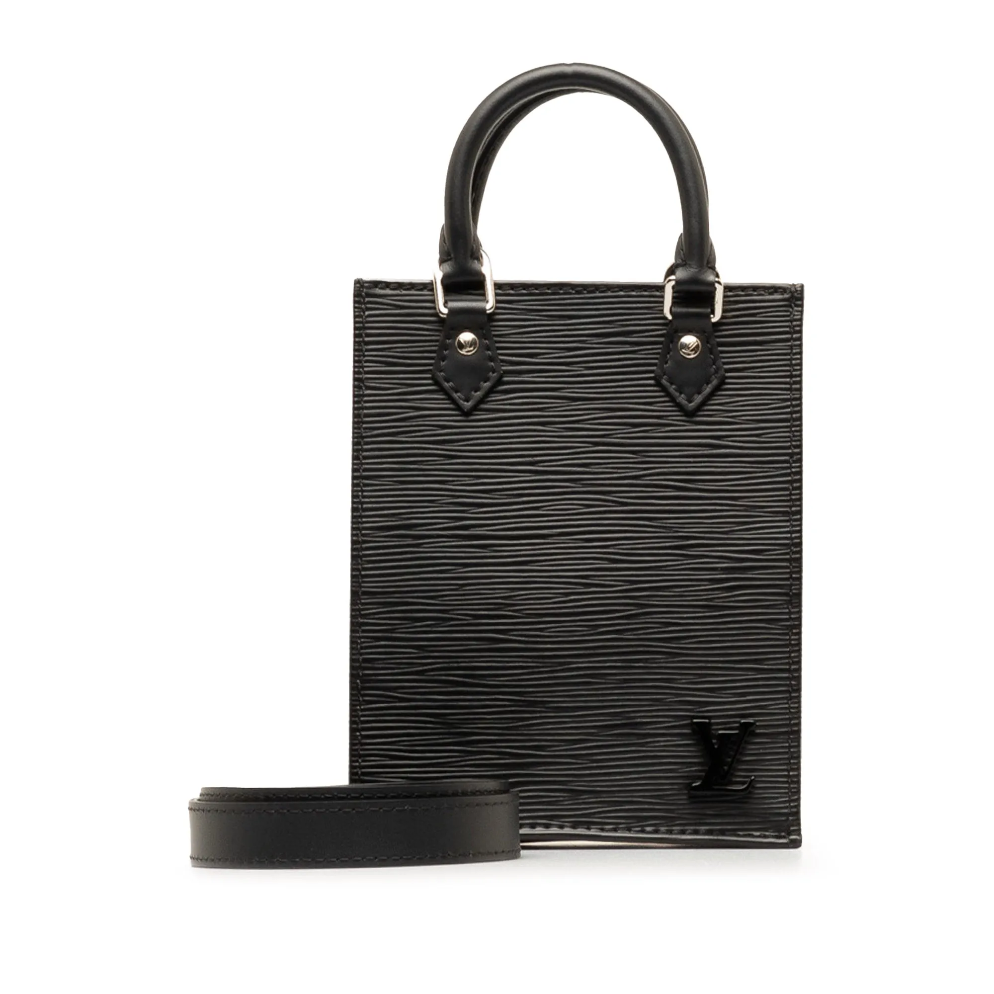 Black Louis Vuitton Epi Petit Sac Plat Satchel
