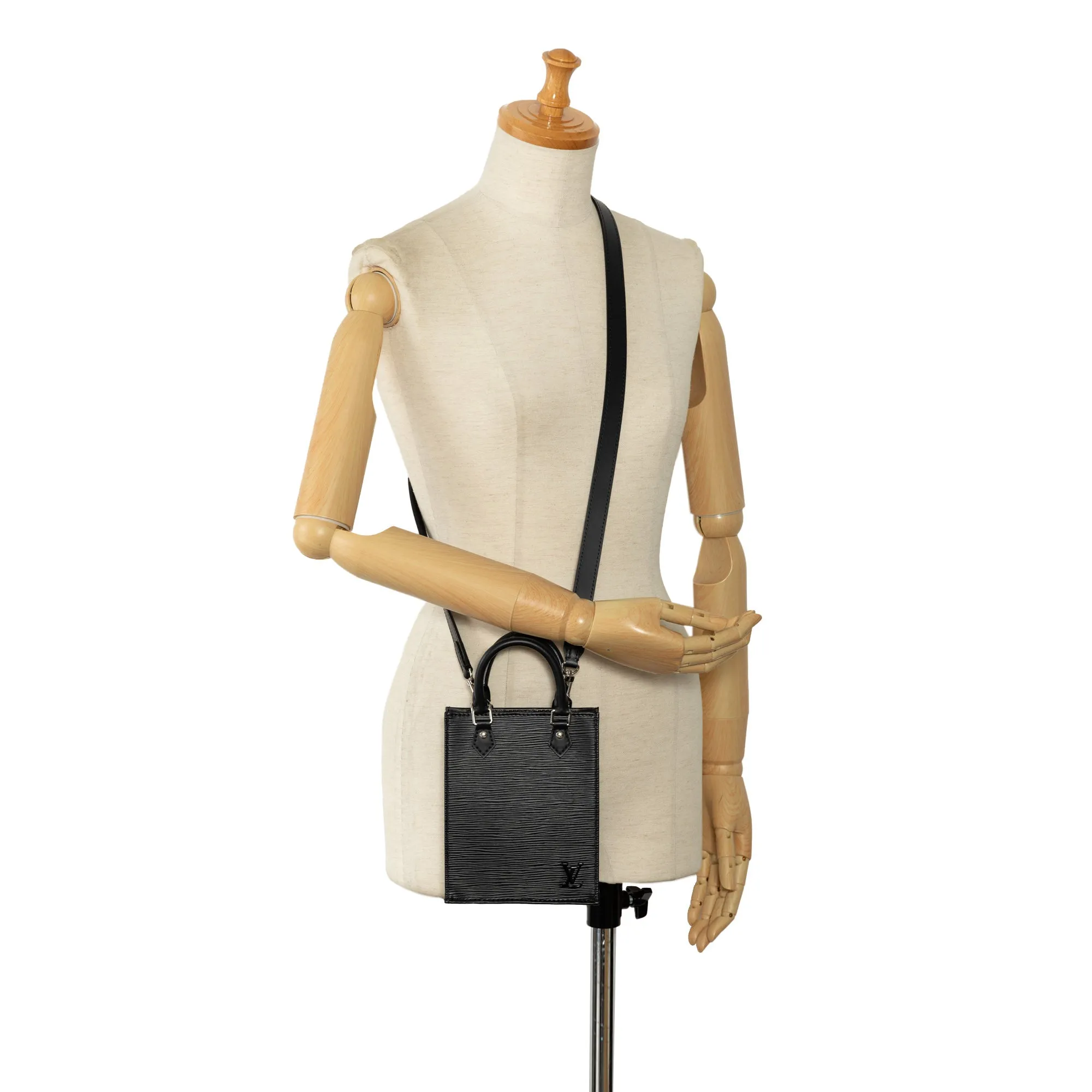 Black Louis Vuitton Epi Petit Sac Plat Satchel