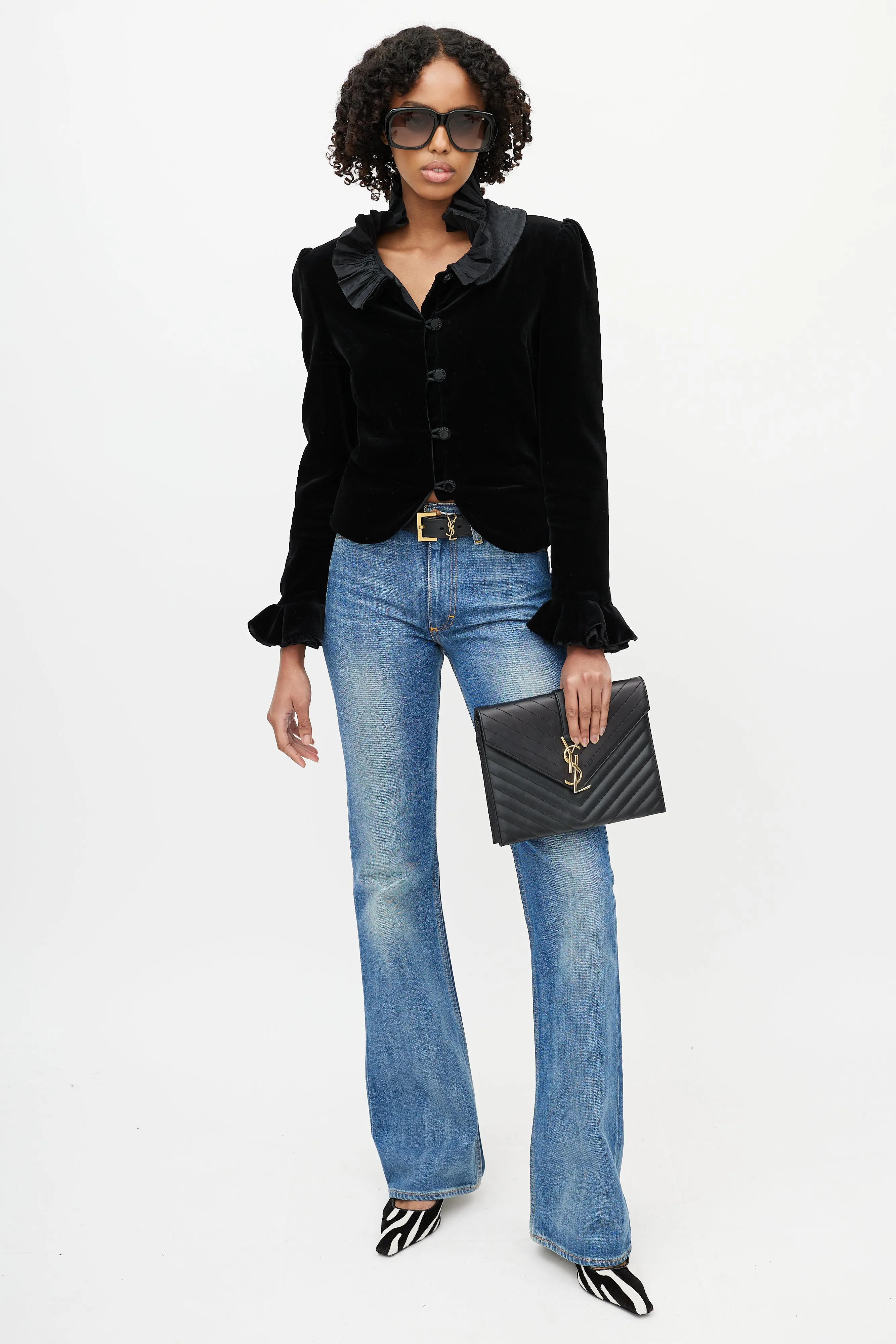 Black Quilted Envelope Bag
