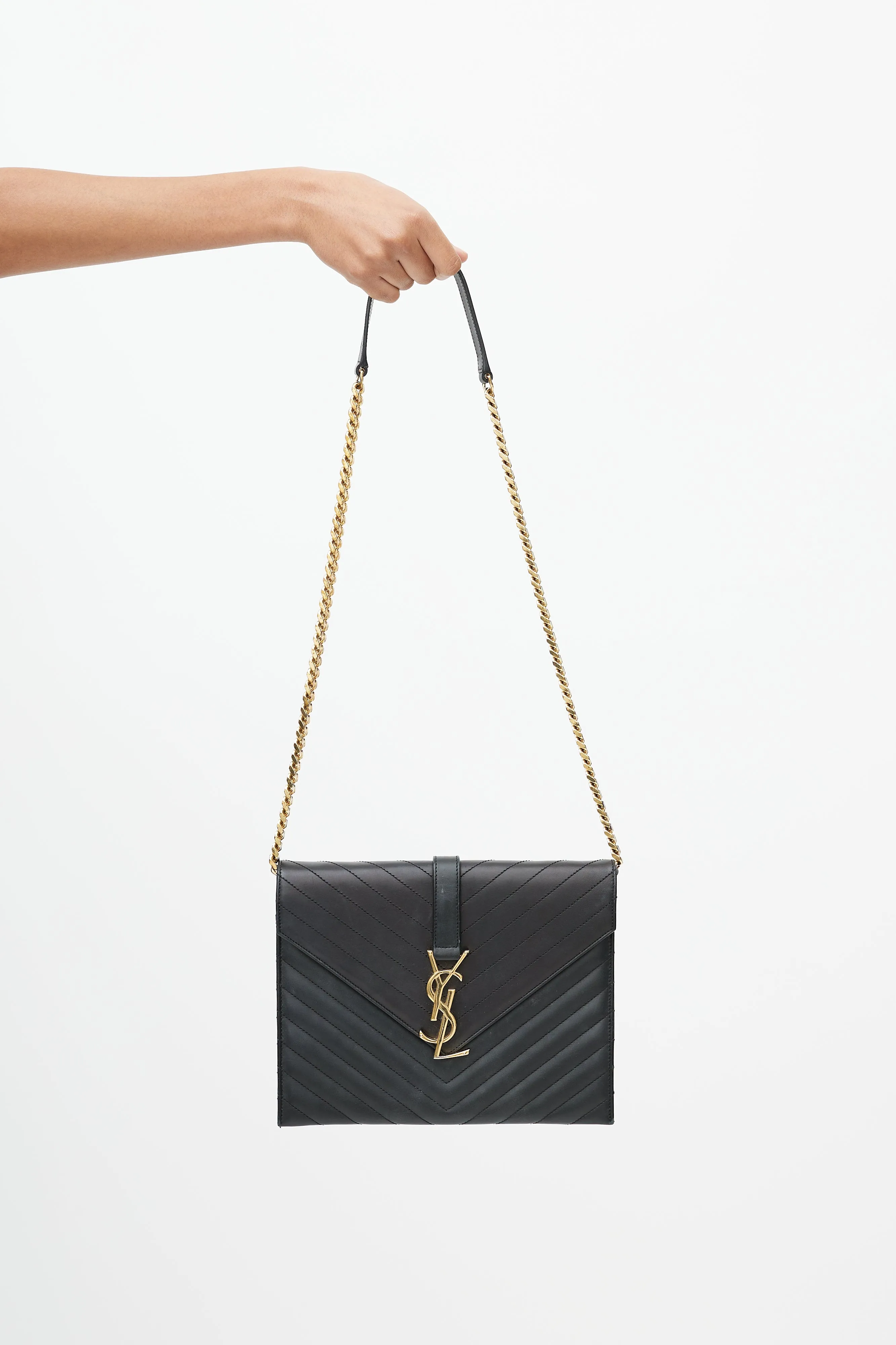 Black Quilted Envelope Bag