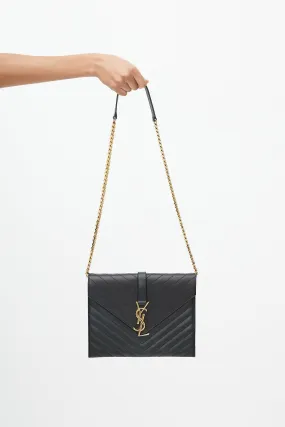 Black Quilted Envelope Bag