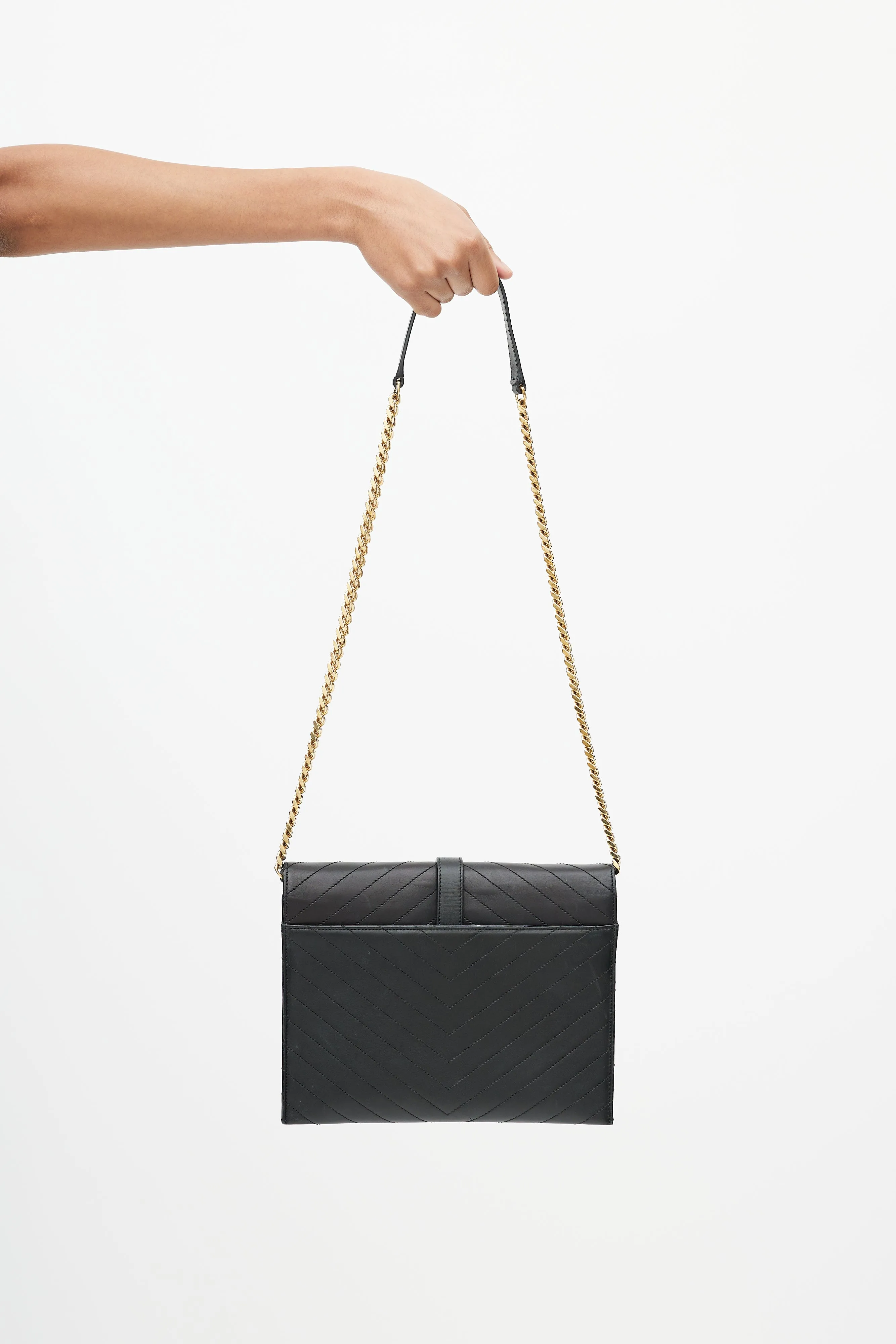 Black Quilted Envelope Bag