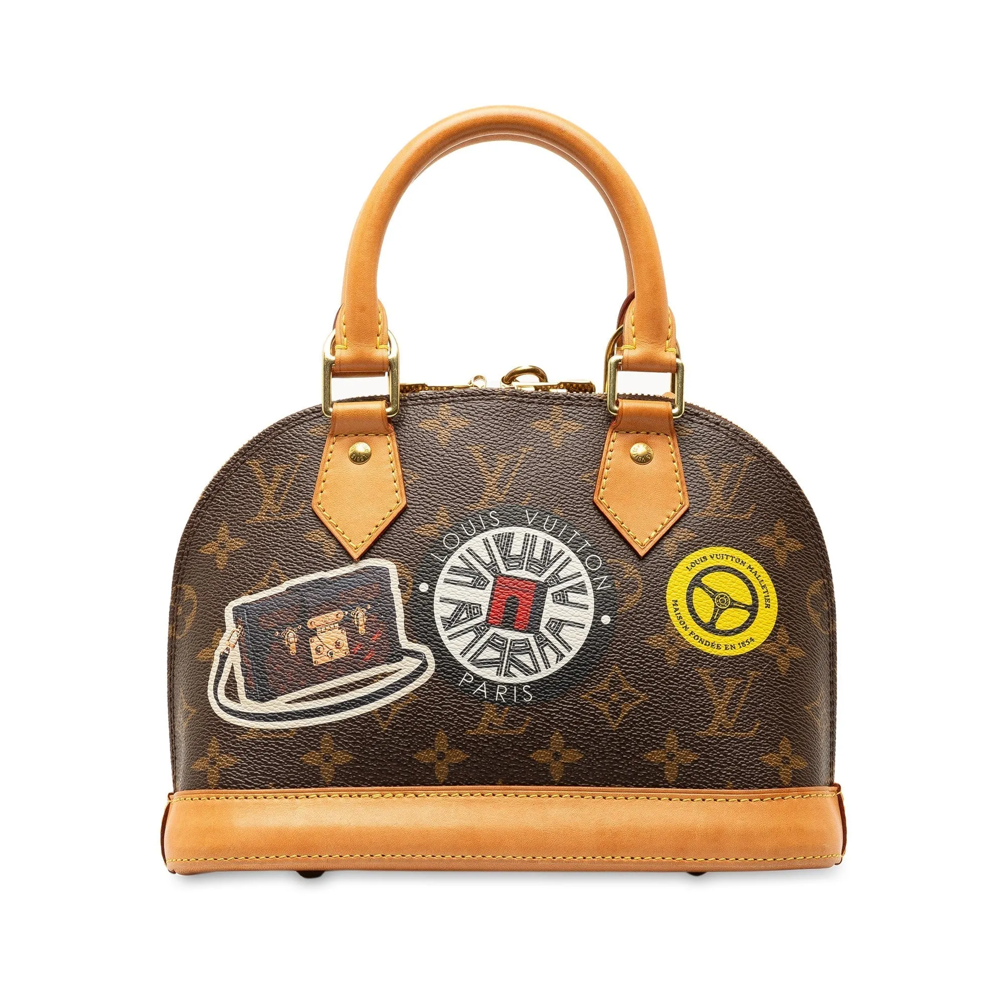 Brown Louis Vuitton Monogram World Tour Alma BB Satchel