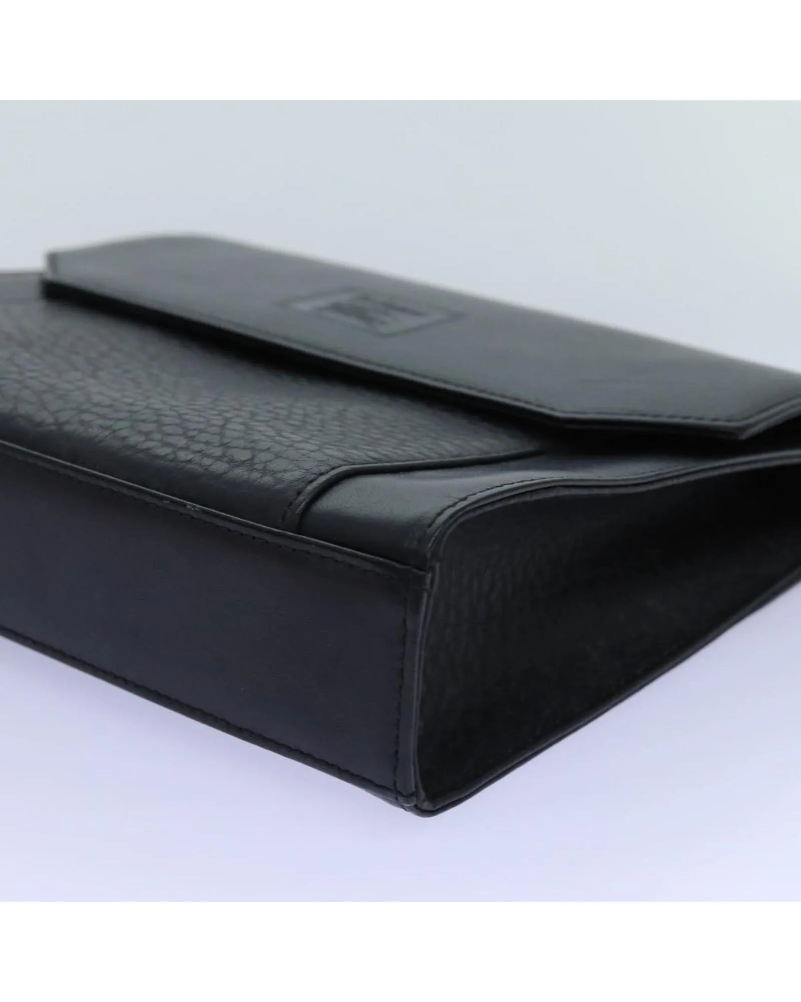 Burberry Leather Envelope Clutch Black