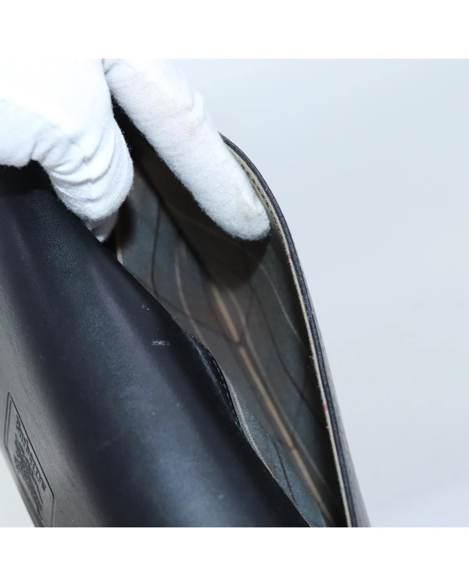 Burberry Leather Envelope Clutch Black