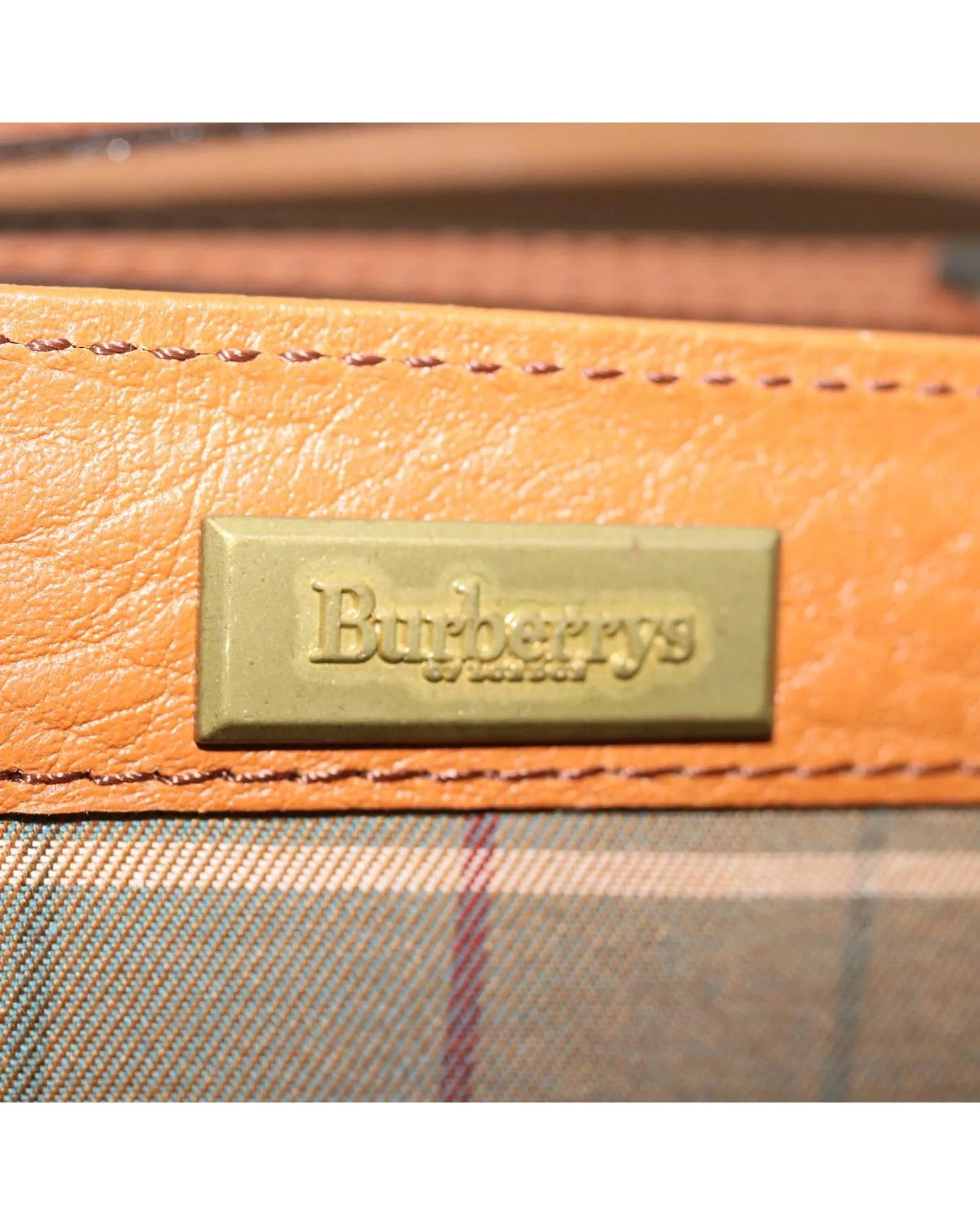 Burberry Leather Envelope Clutch Tan