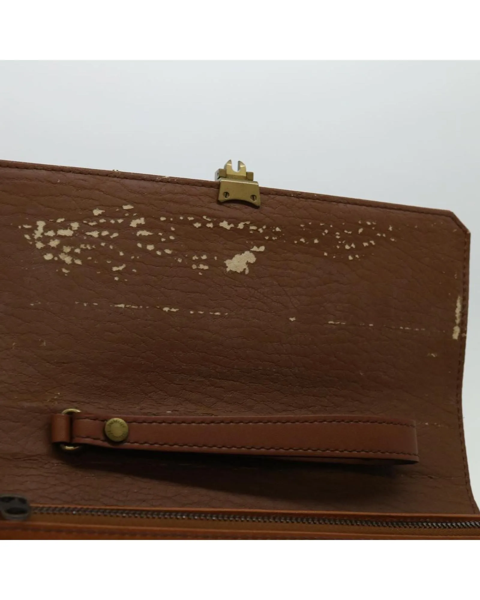 Burberry Leather Envelope Clutch Tan