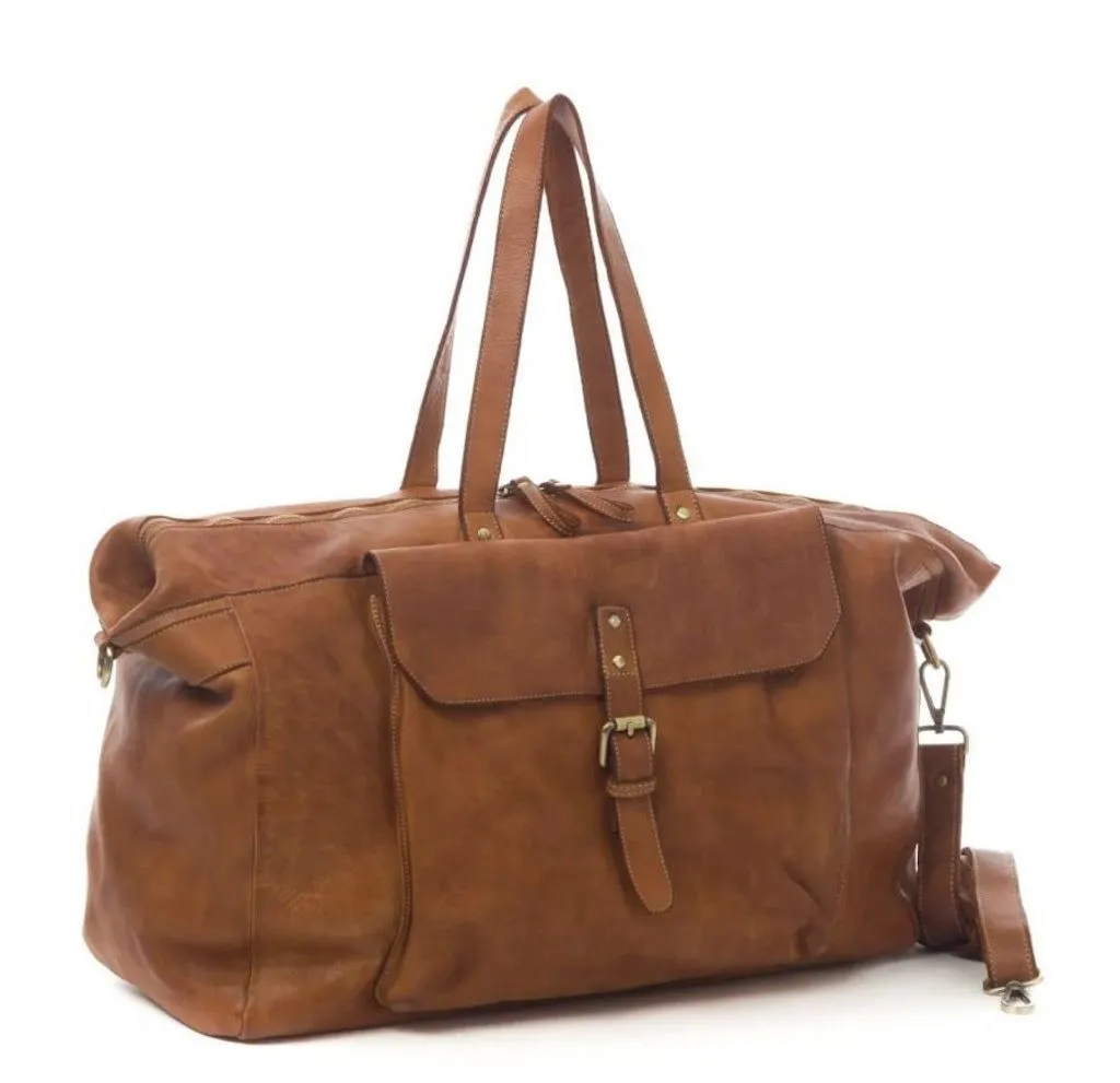 BZNA Bag Carilla Cognac  Italy Designer Weekender Sporttasche Reisetasche Schultertasche Shopper
