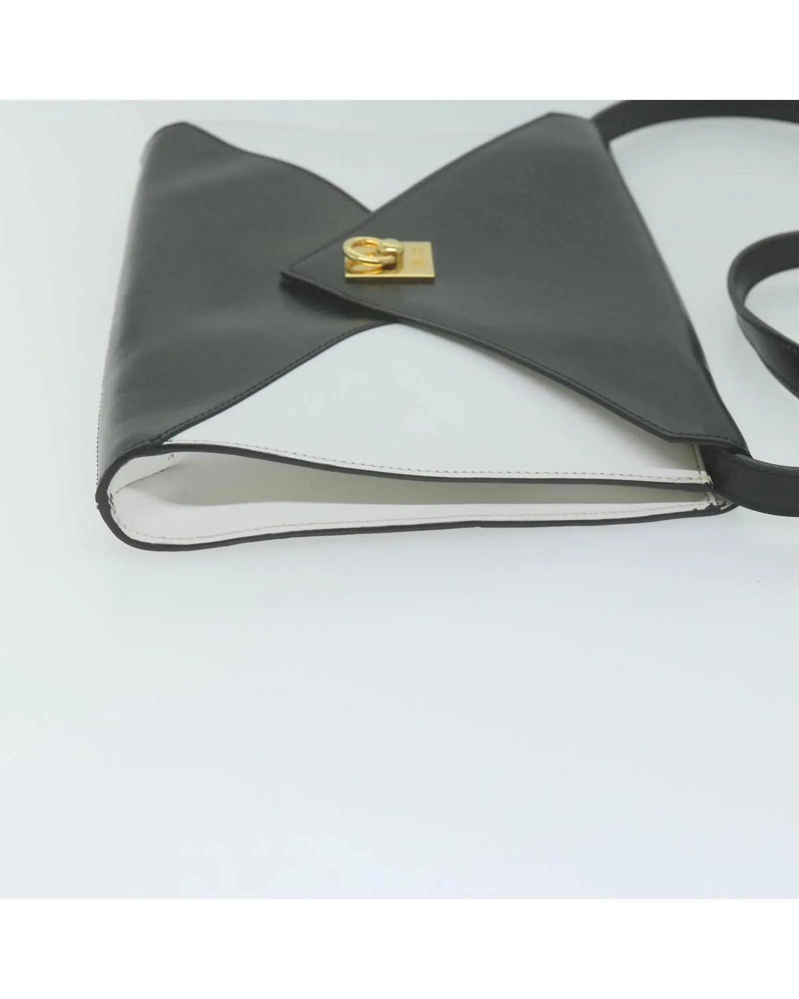 CELINE Vintage Black and White Envelope Clutch Bag