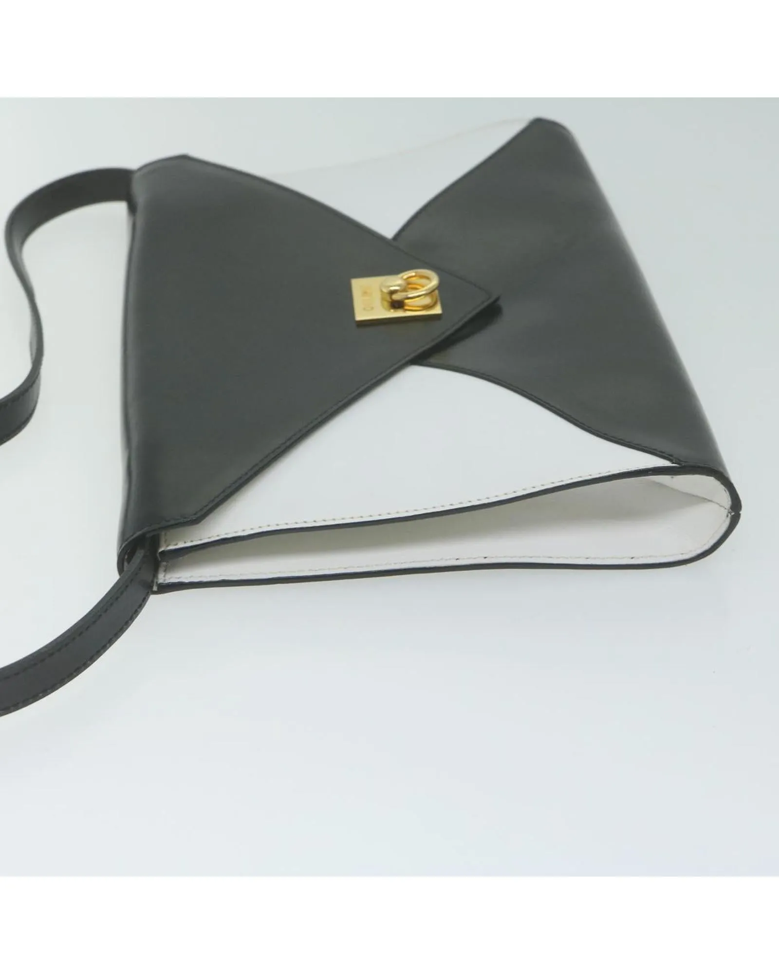CELINE Vintage Black and White Envelope Clutch Bag
