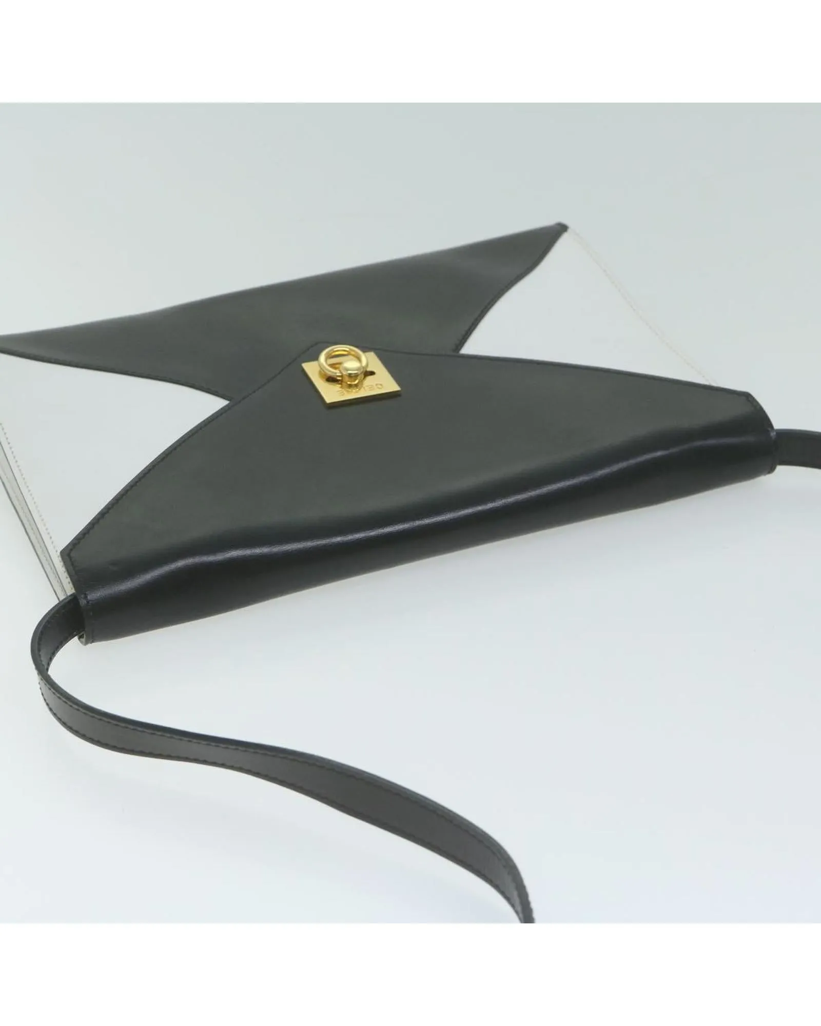 CELINE Vintage Black and White Envelope Clutch Bag