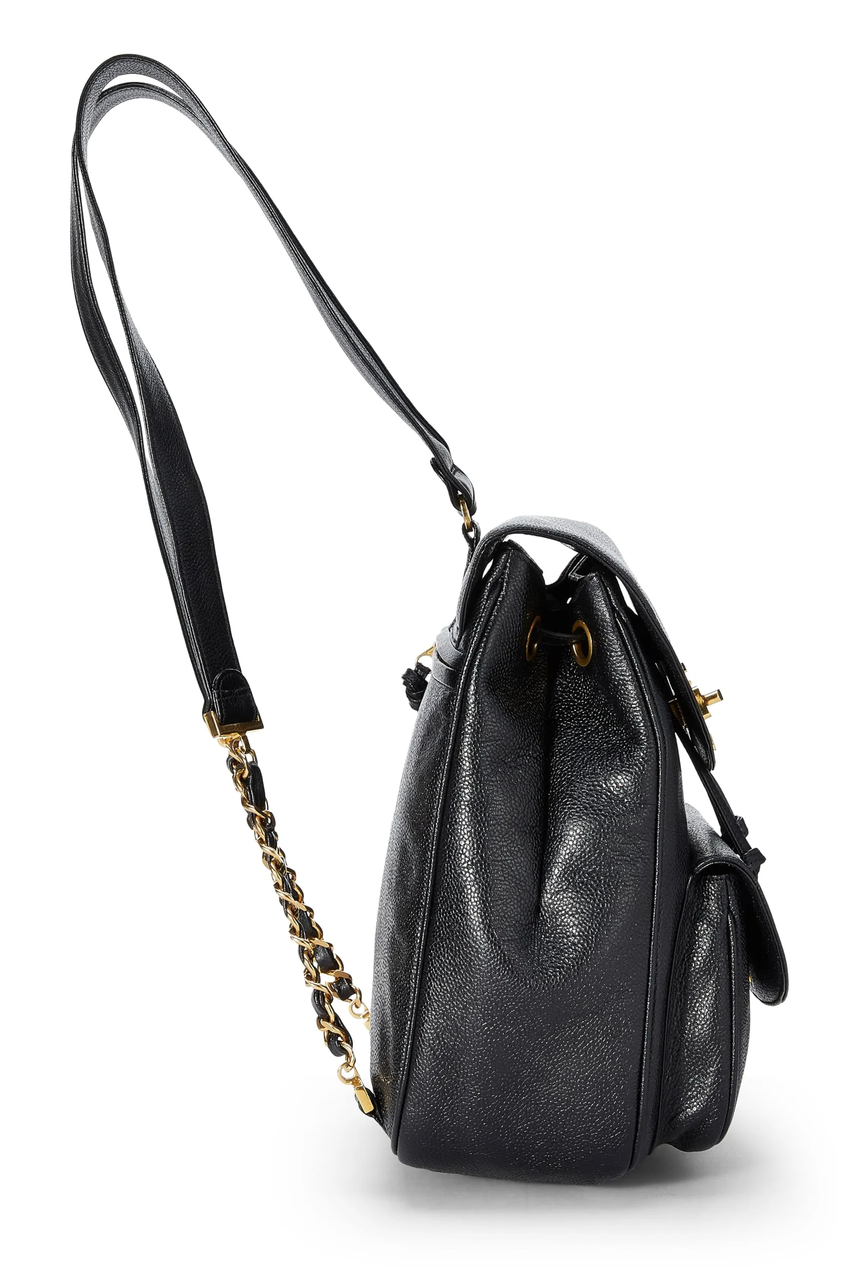 Chanel,  Black Caviar Backpack Medium, Black