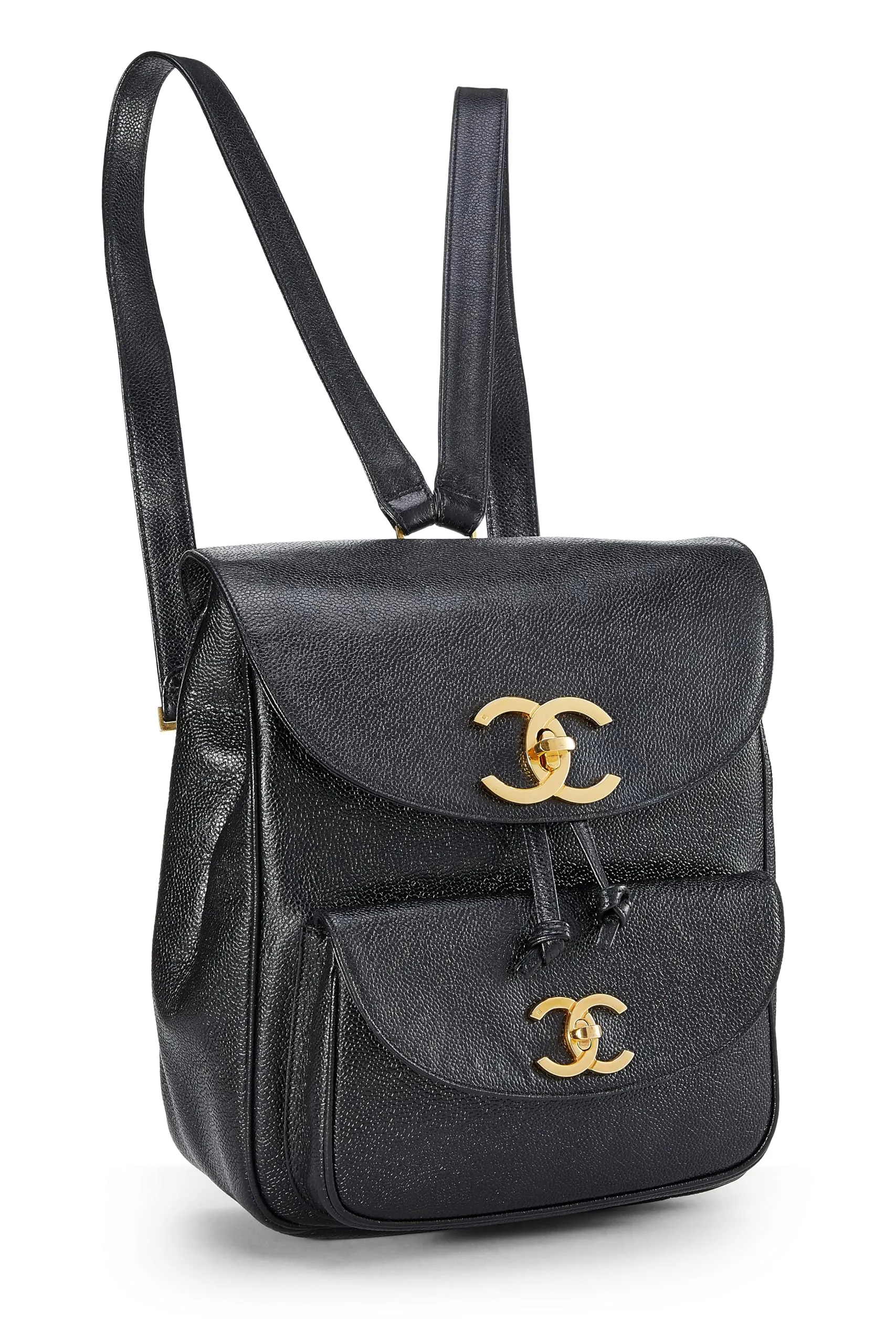 Chanel,  Black Caviar Backpack Medium, Black