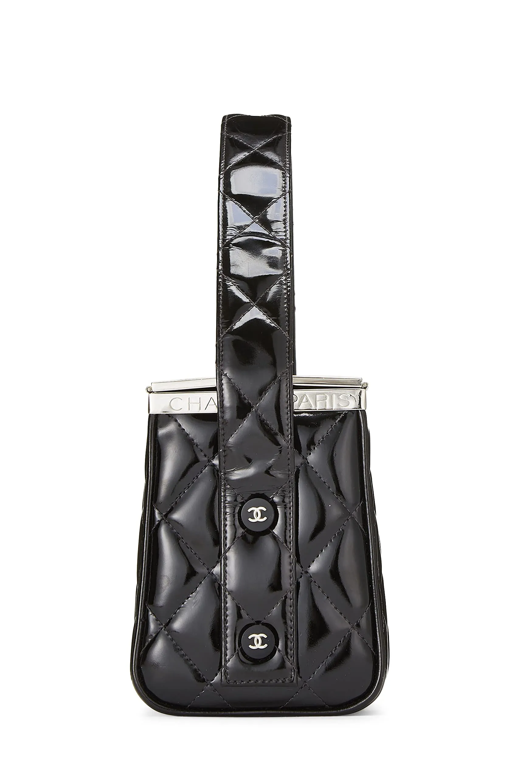 Chanel,  Black Patent Leather Box Bag, Black