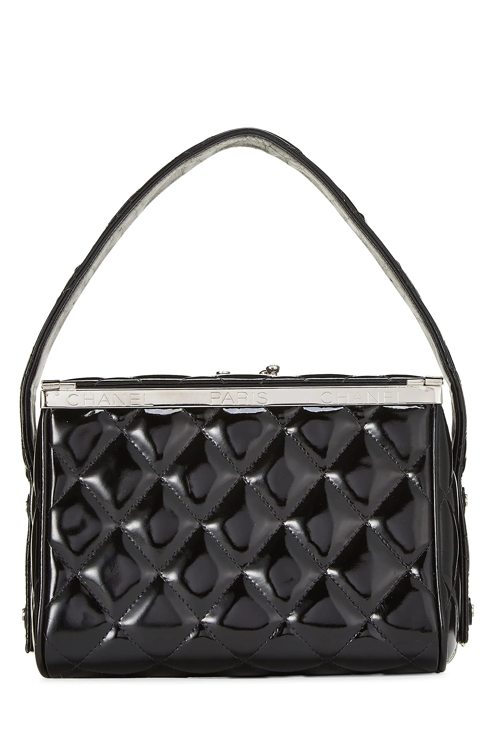 Chanel,  Black Patent Leather Box Bag, Black