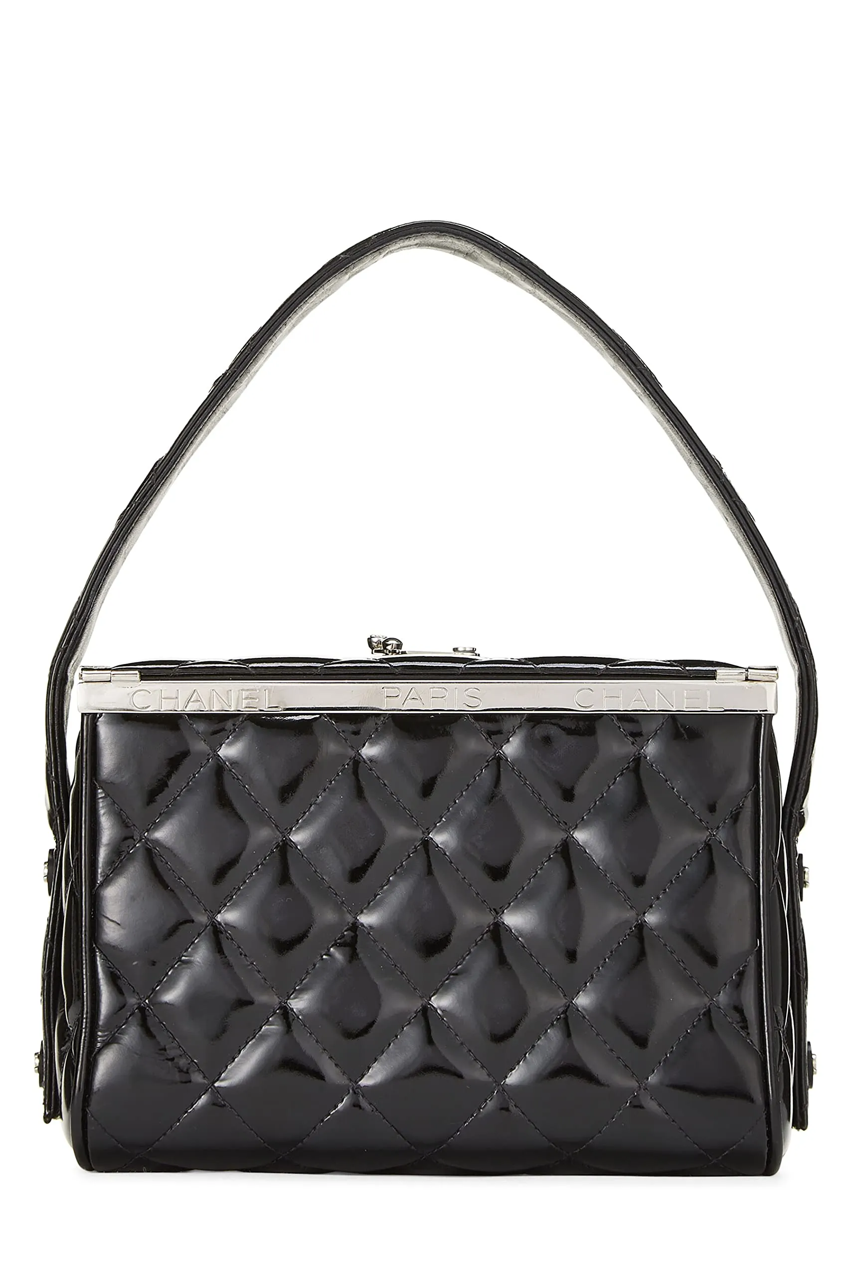 Chanel,  Black Patent Leather Box Bag, Black