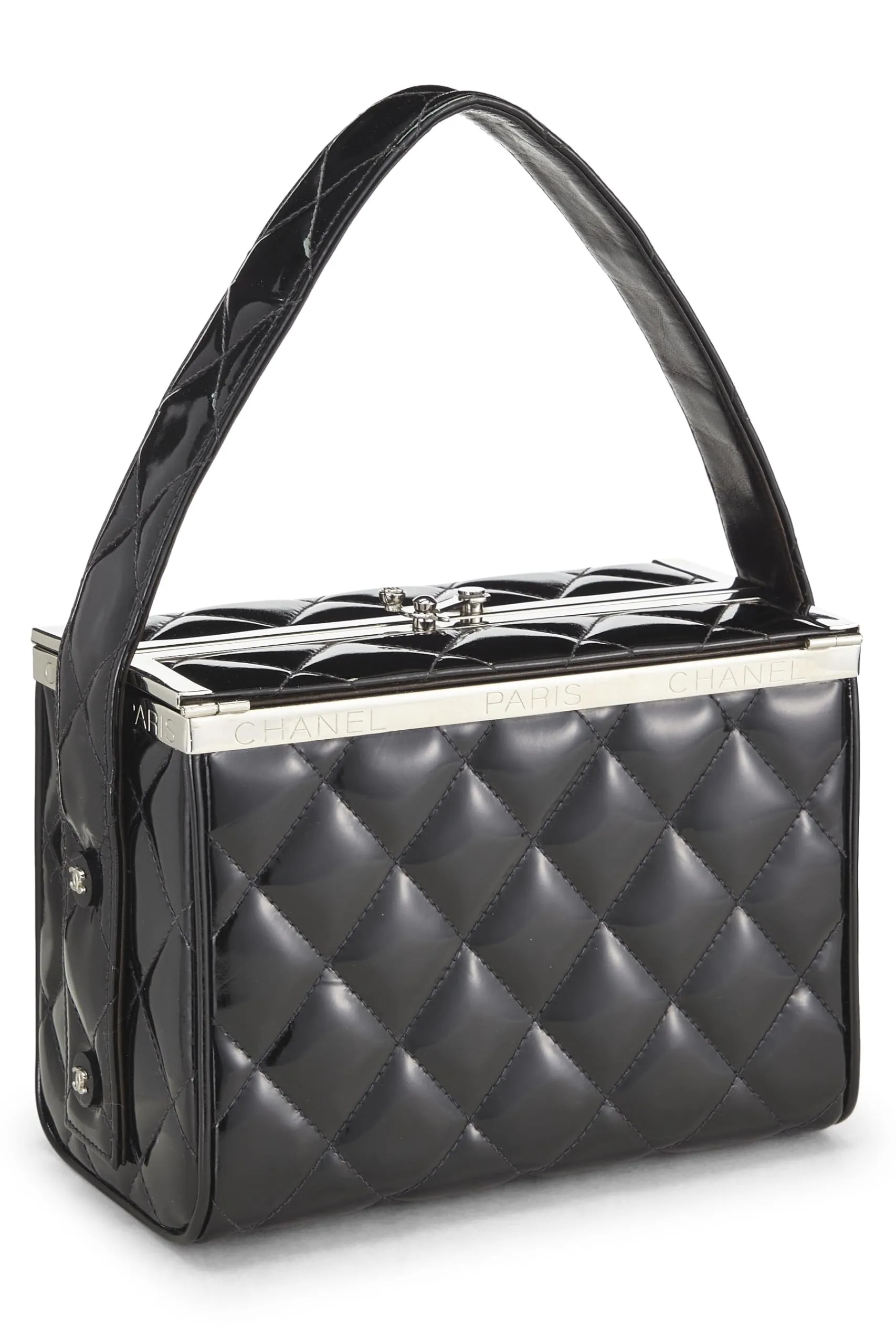 Chanel,  Black Patent Leather Box Vanity, Black
