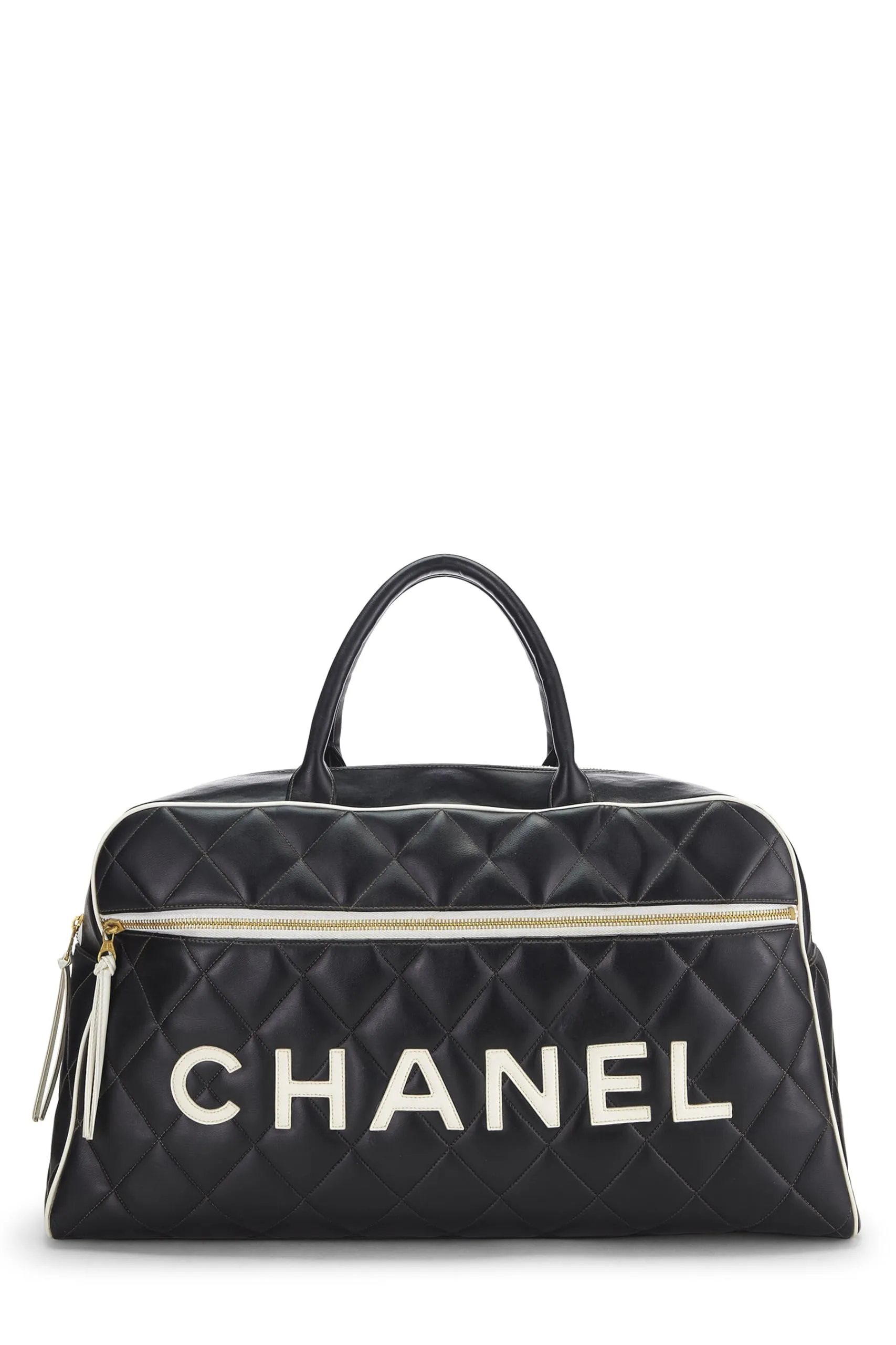 Chanel,  Black Quilted Calfskin Bowler Large, Black