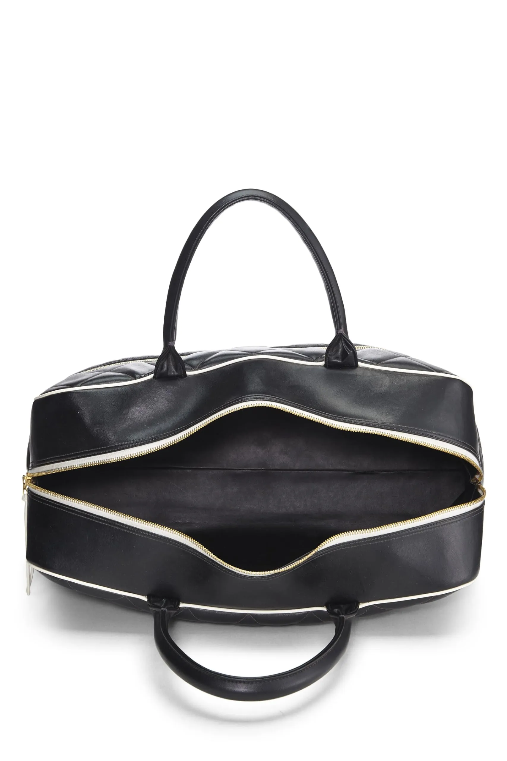 Chanel,  Black Quilted Calfskin Bowler Large, Black