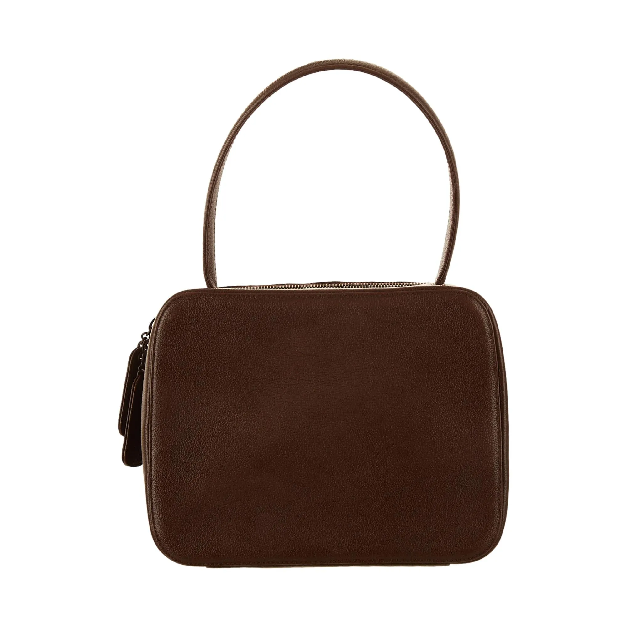 Chanel Brown Logo Top Handle Bag