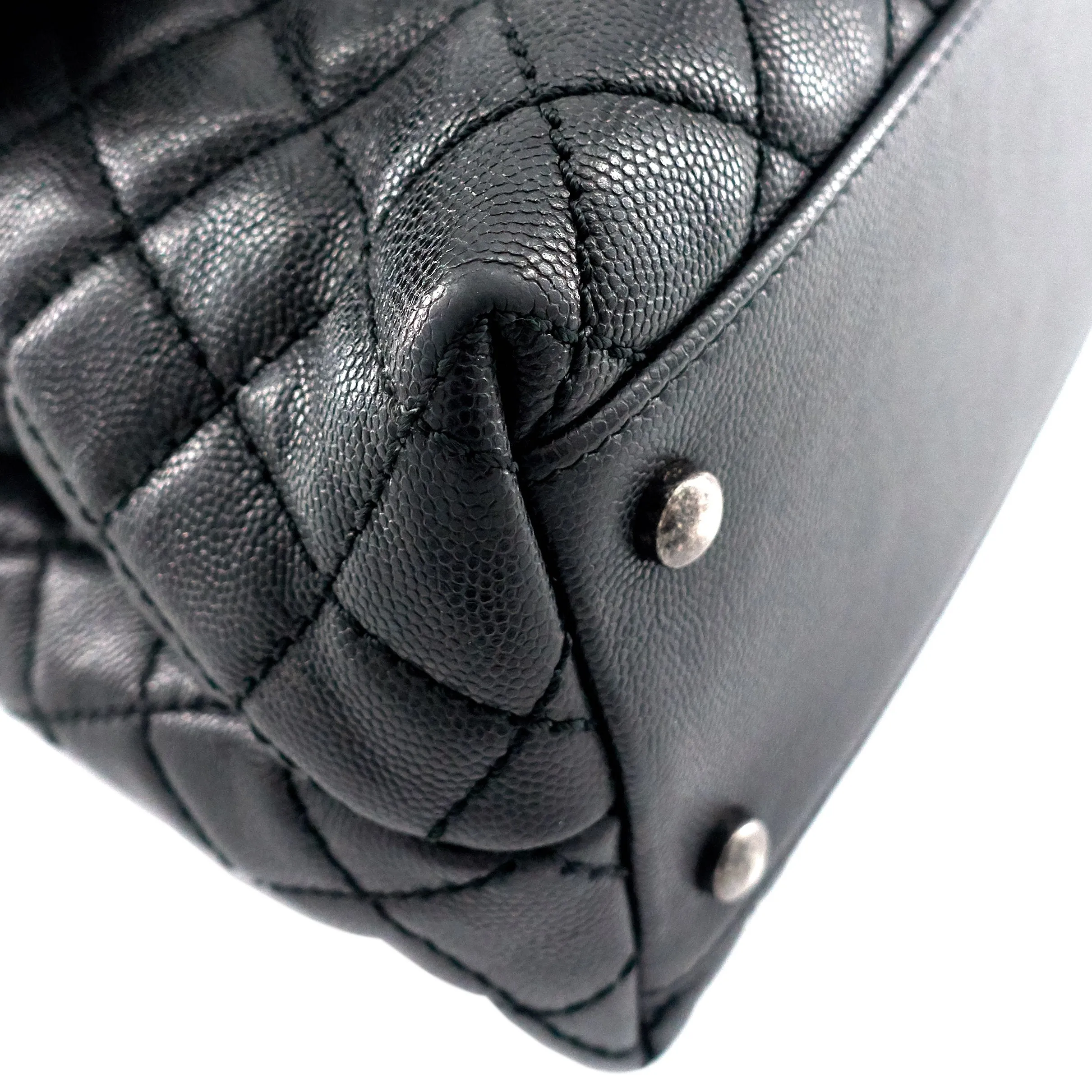CHANEL Coco Top Handle Medium Caviar Leather Bag