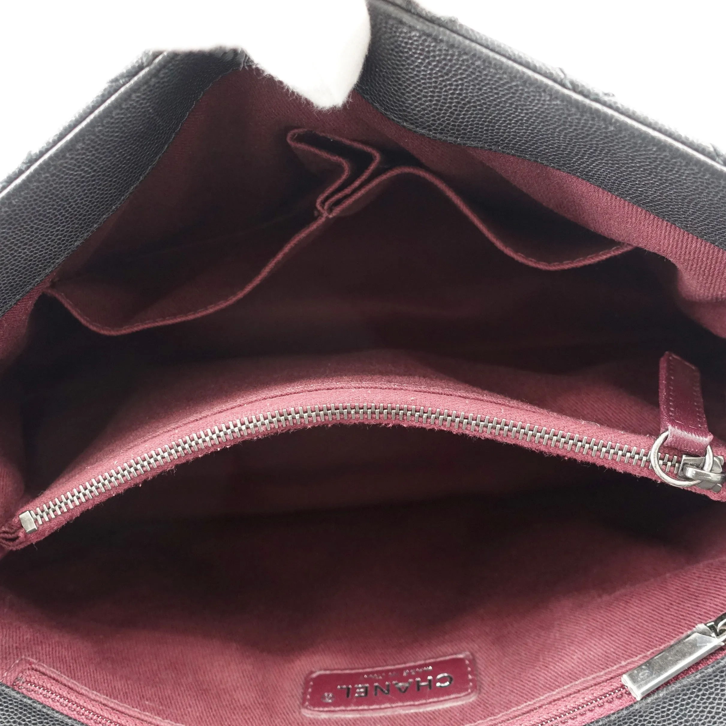 CHANEL Coco Top Handle Medium Caviar Leather Bag