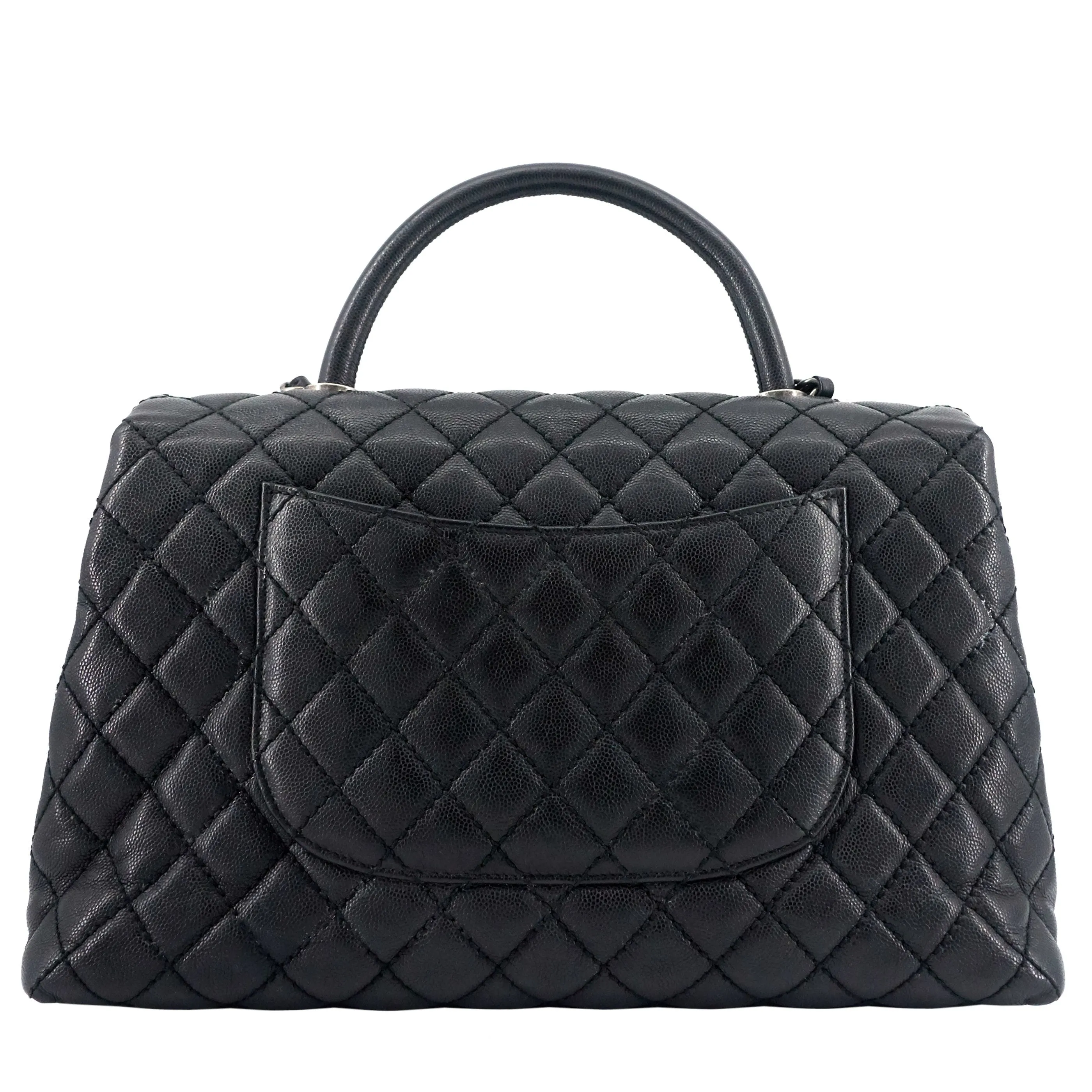 CHANEL Coco Top Handle Medium Caviar Leather Bag