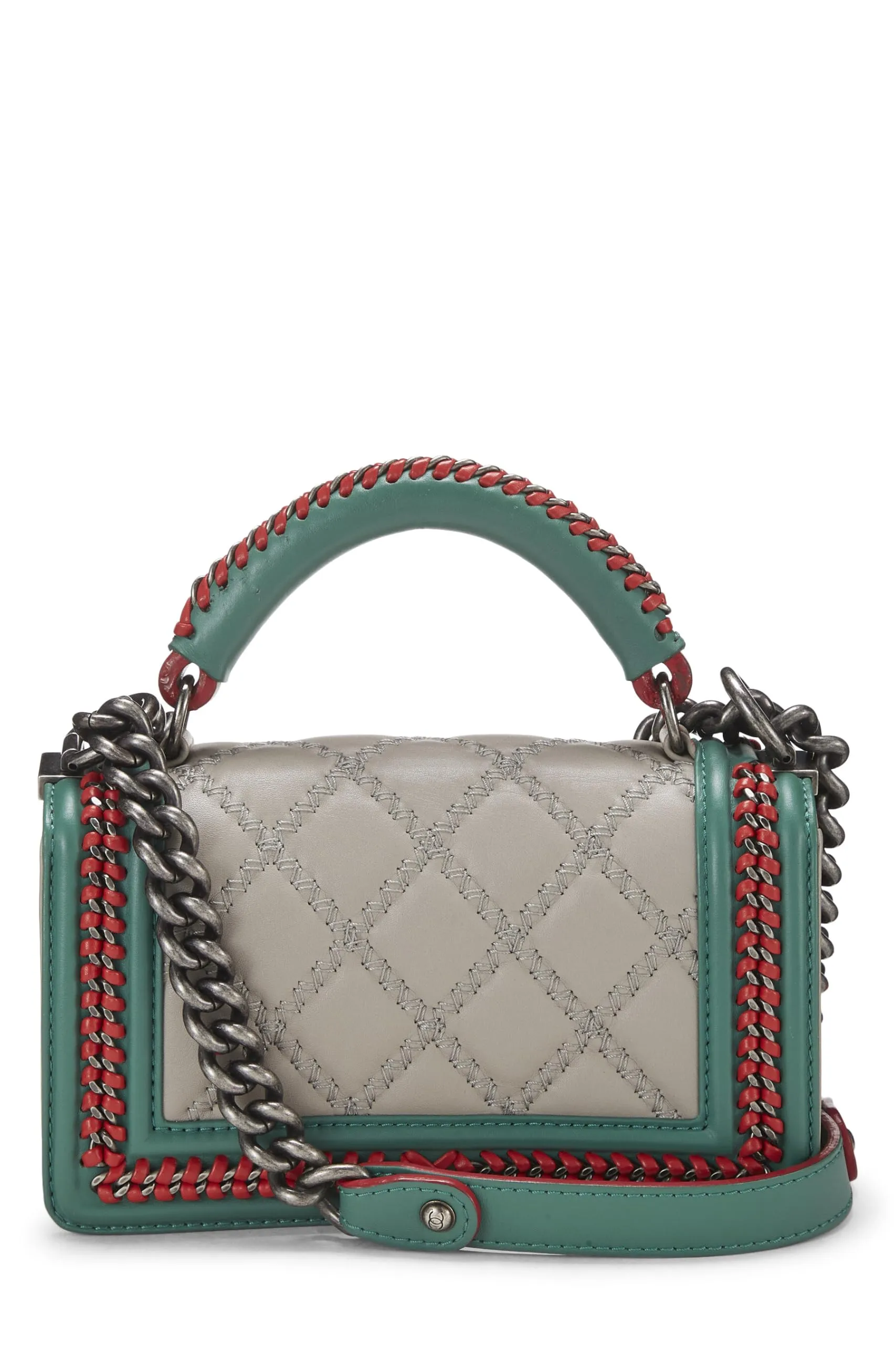 Chanel,  Paris-Salzburg Multicolor Braided Around Top Handle Boy Bag Small, Multi
