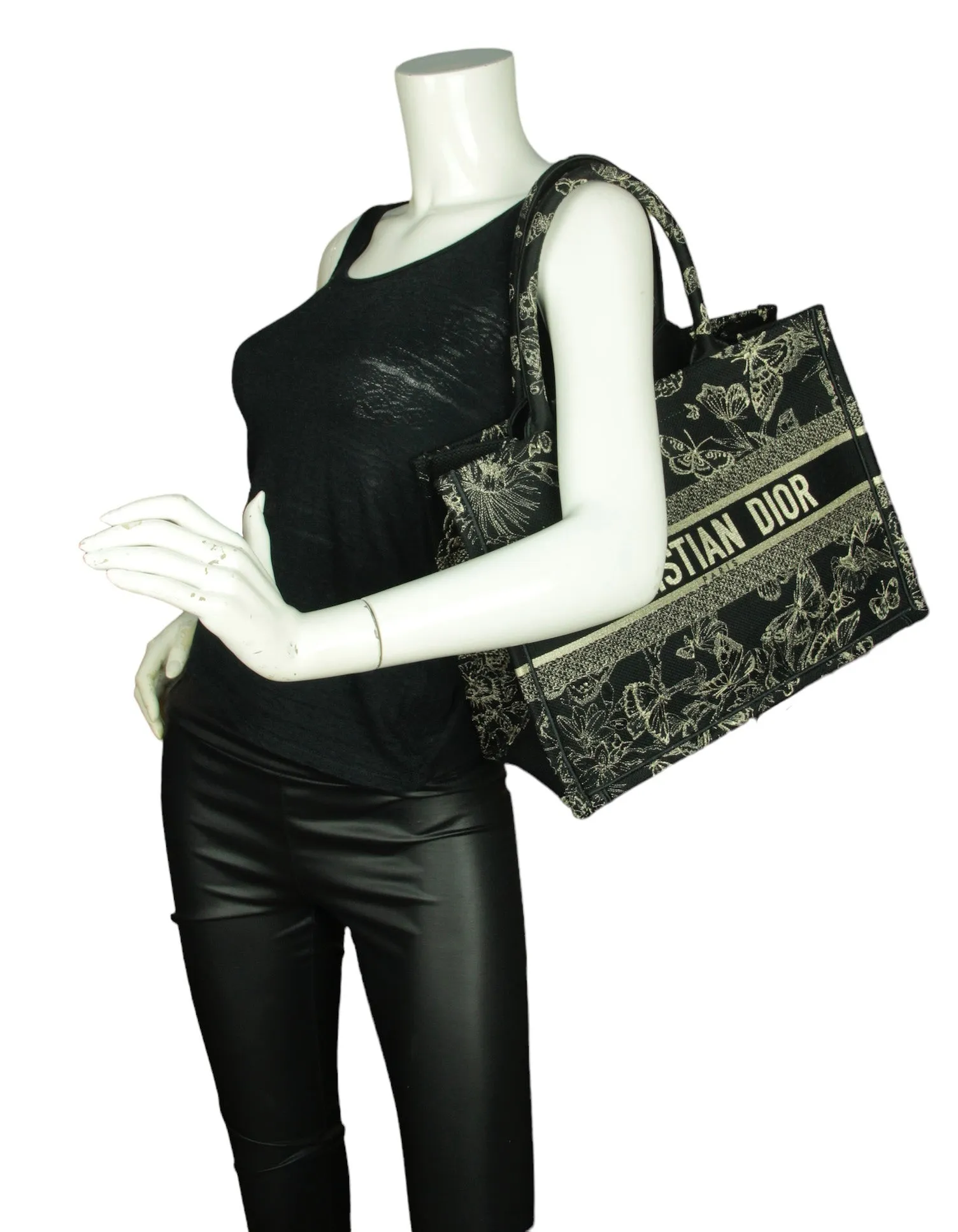Christian Dior 2023 Black/Gold New York Medium Book Tote Bag