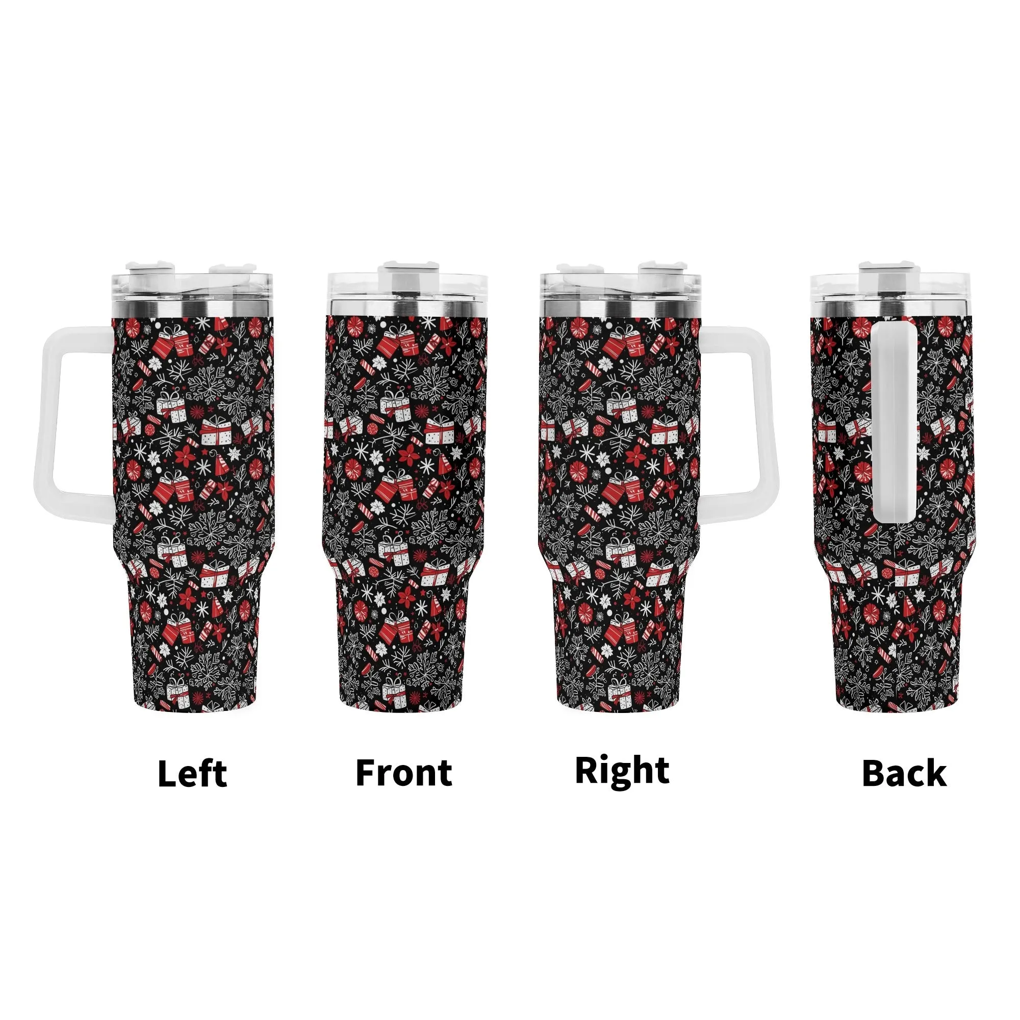 Christmas Gift 40oz Stainless Steel Tumbler Gift With White Handle and Straw