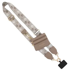 Clip & Go Crossbody Phone Lanyard - Paw Tracks
