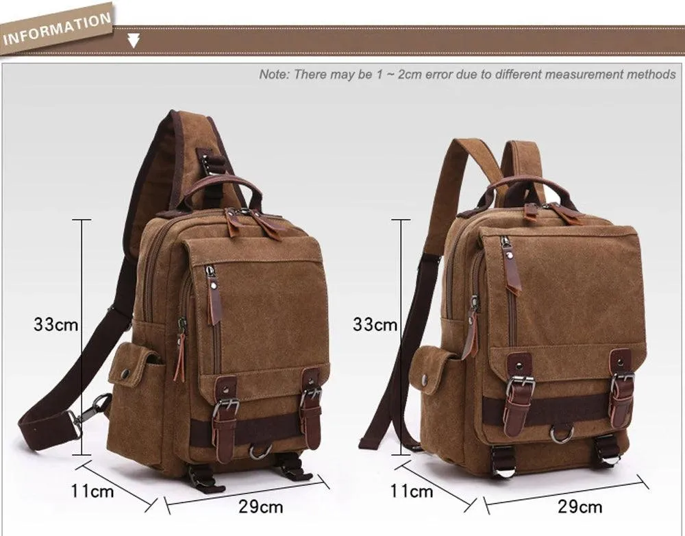 Daypack Cool Backpacks MWCBSF03 Canvas Travel Multifunctional Shoulder Bag