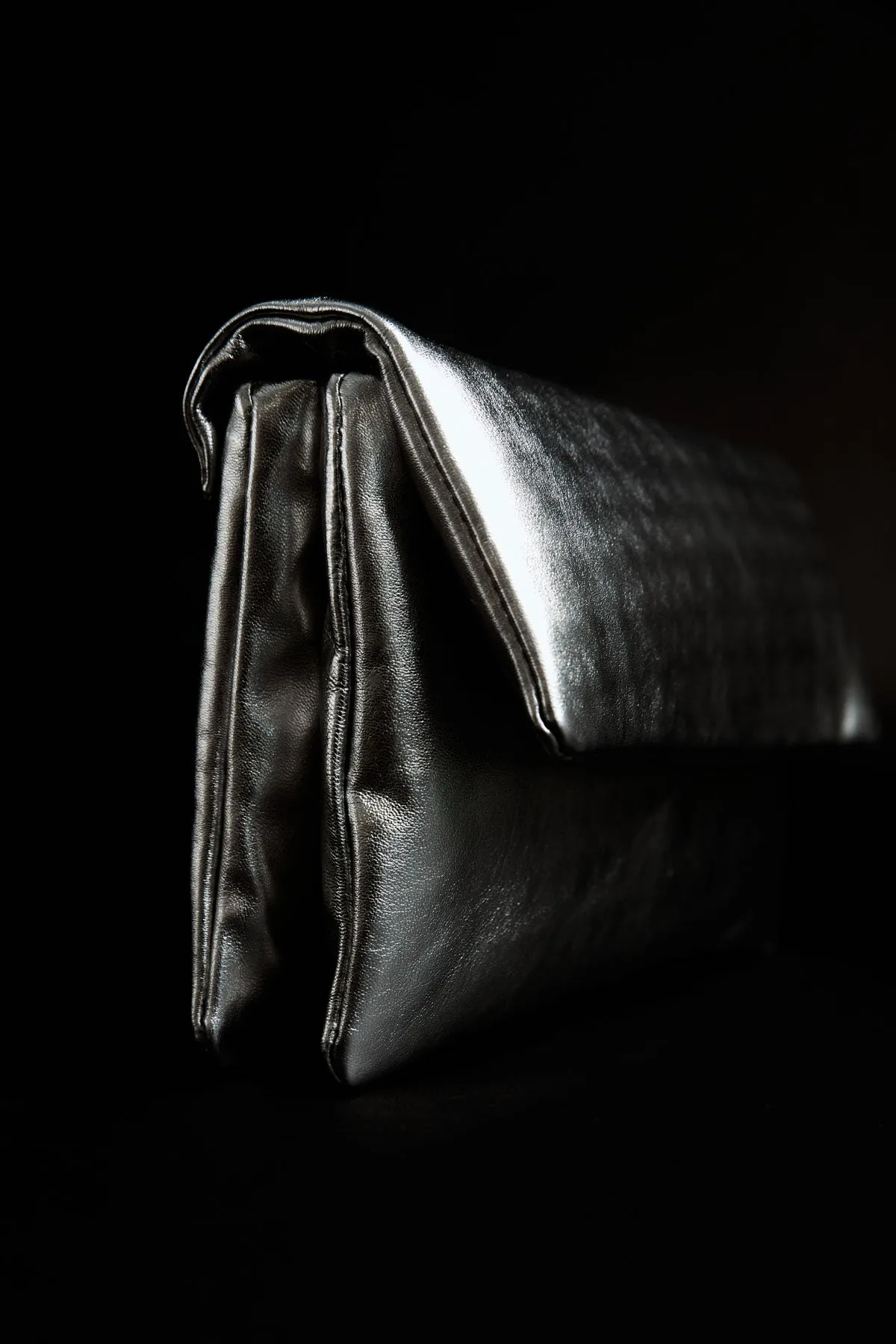 Dual Envelope Clutch - Silver