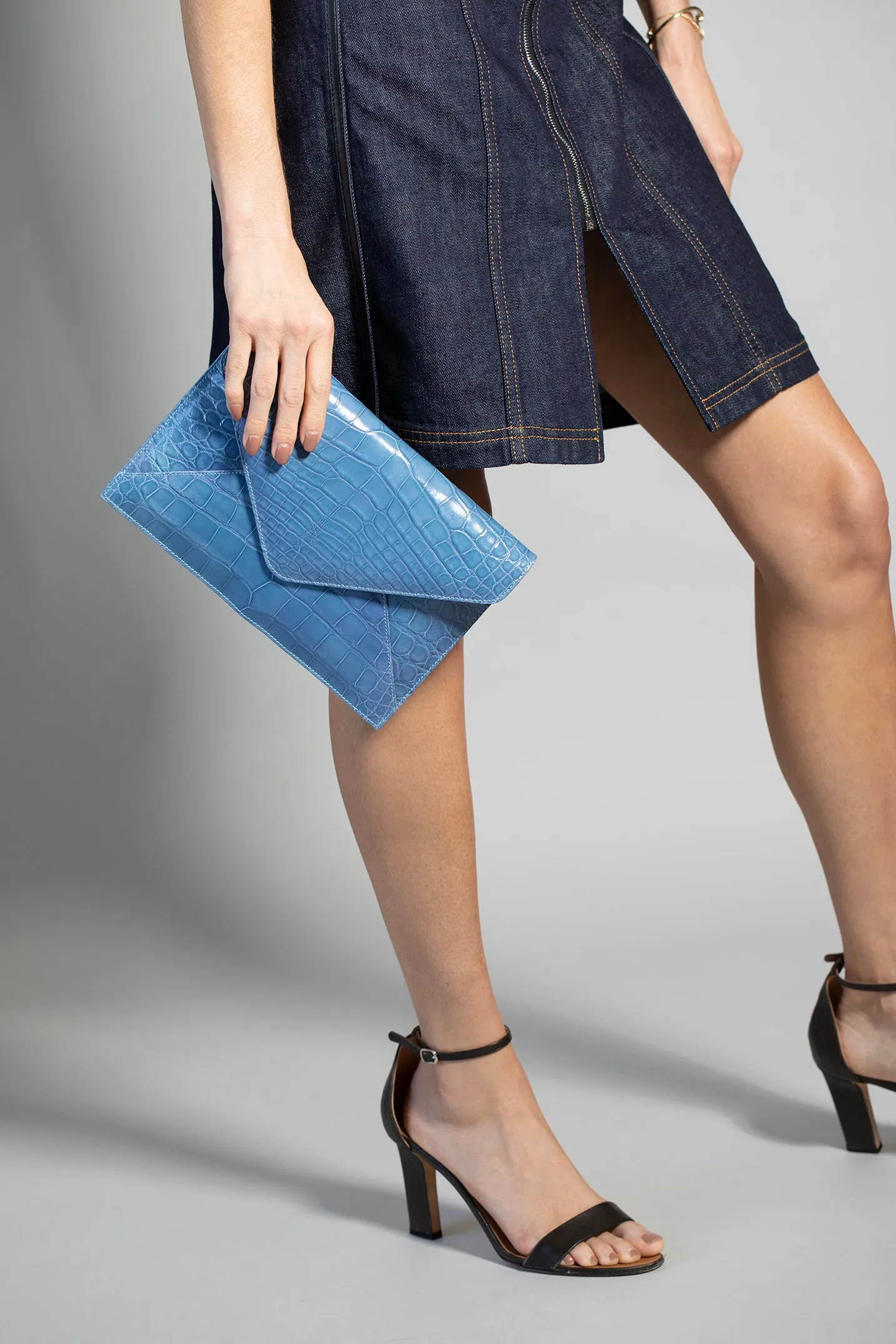 Envelope Clutch - Hydrangea Blue