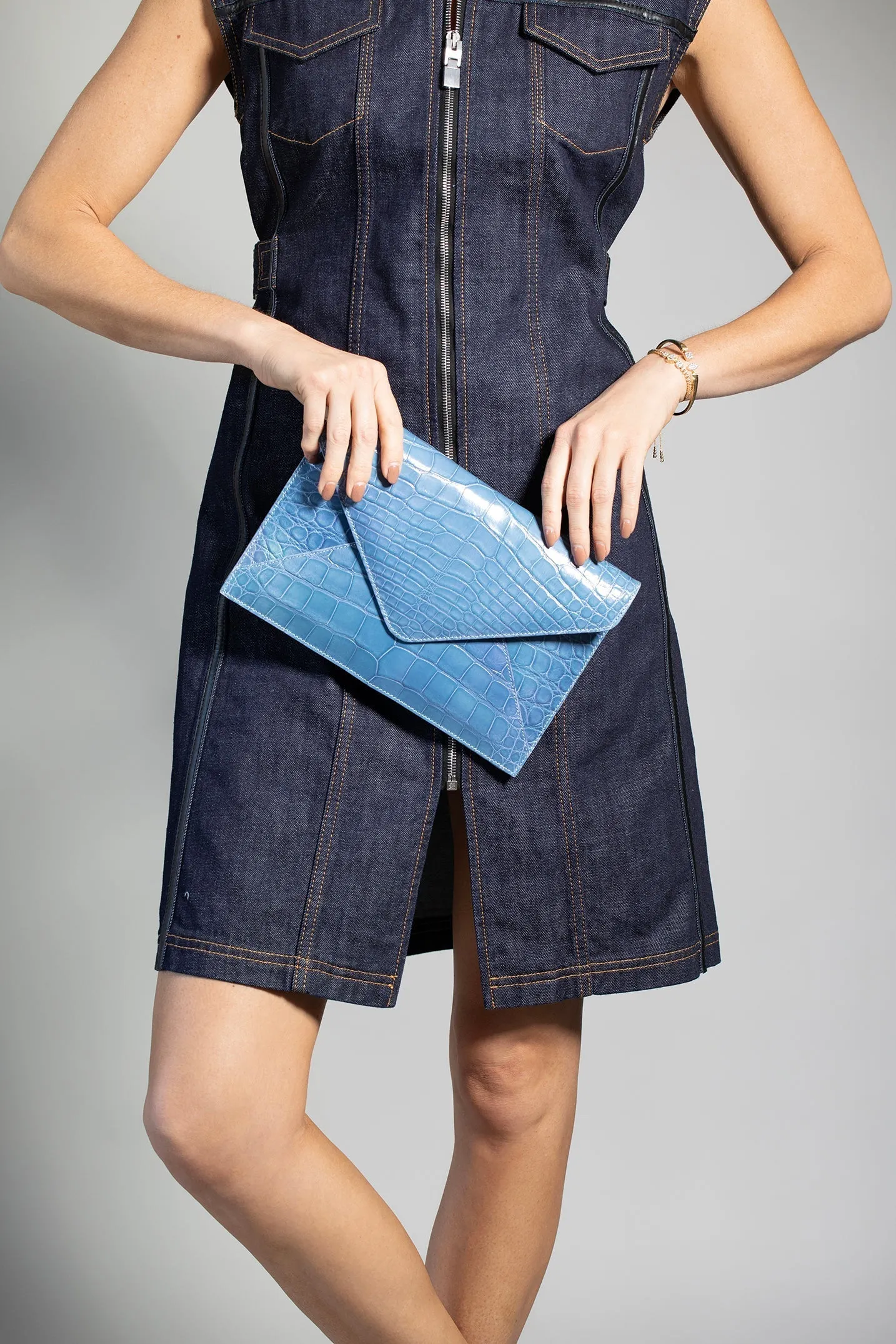 Envelope Clutch - Hydrangea Blue