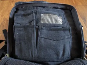 EURO STYLE MESSENGER BAG BLACK CANVAS WITH LEATHER TRIM