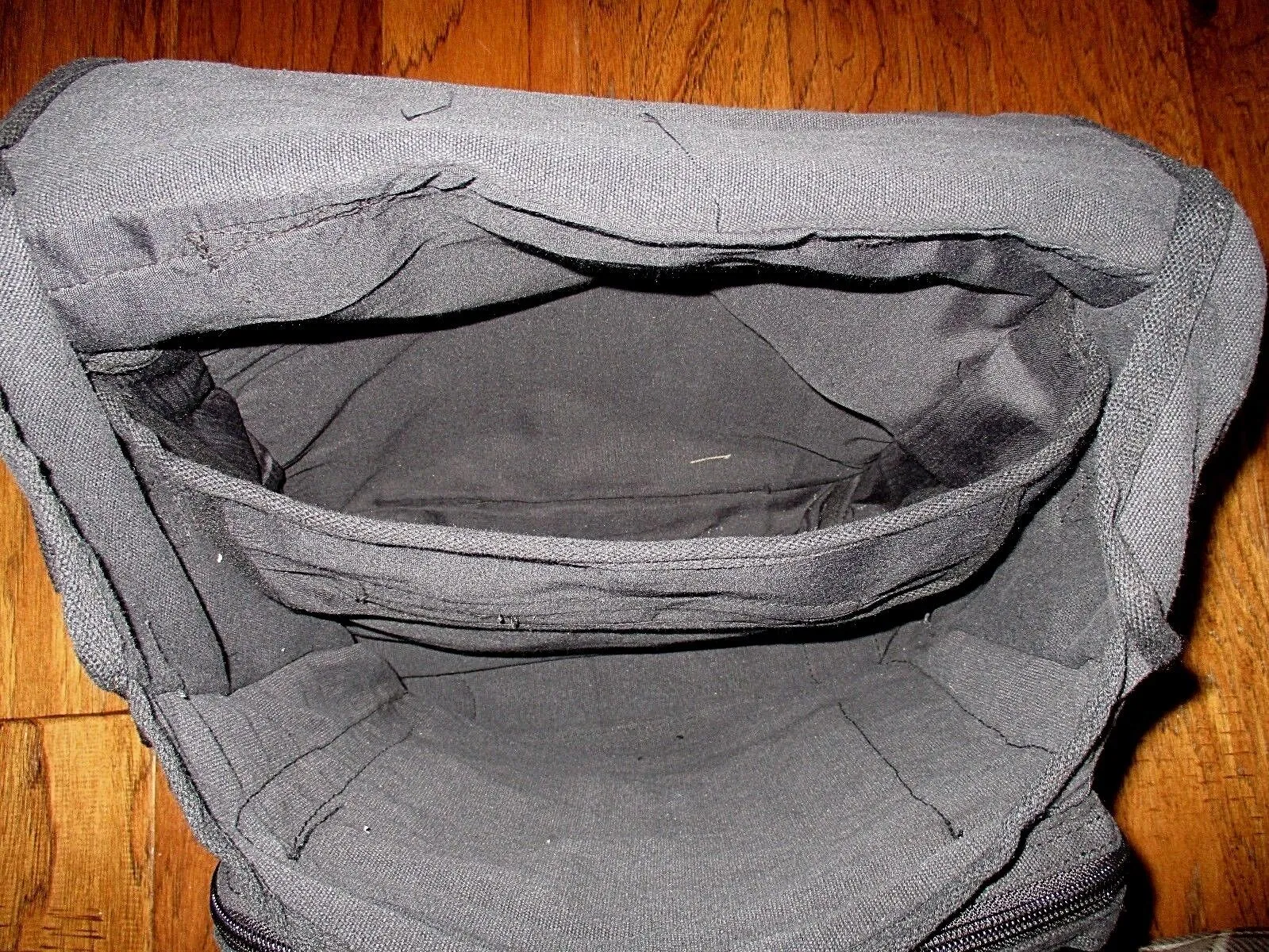 EURO STYLE MESSENGER BAG BLACK CANVAS WITH LEATHER TRIM