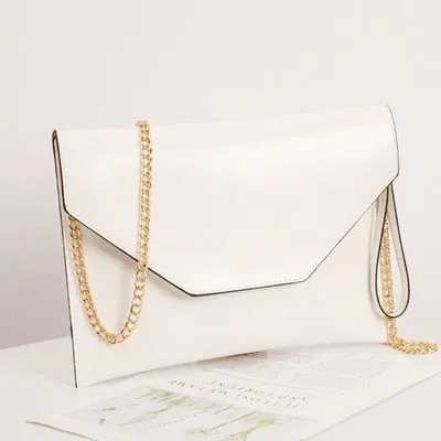 Fashion Ladies Envelope Clutches Chains Design Female Shoulder Bag PU Leather women Crossbody Bags party lady Clutch purses