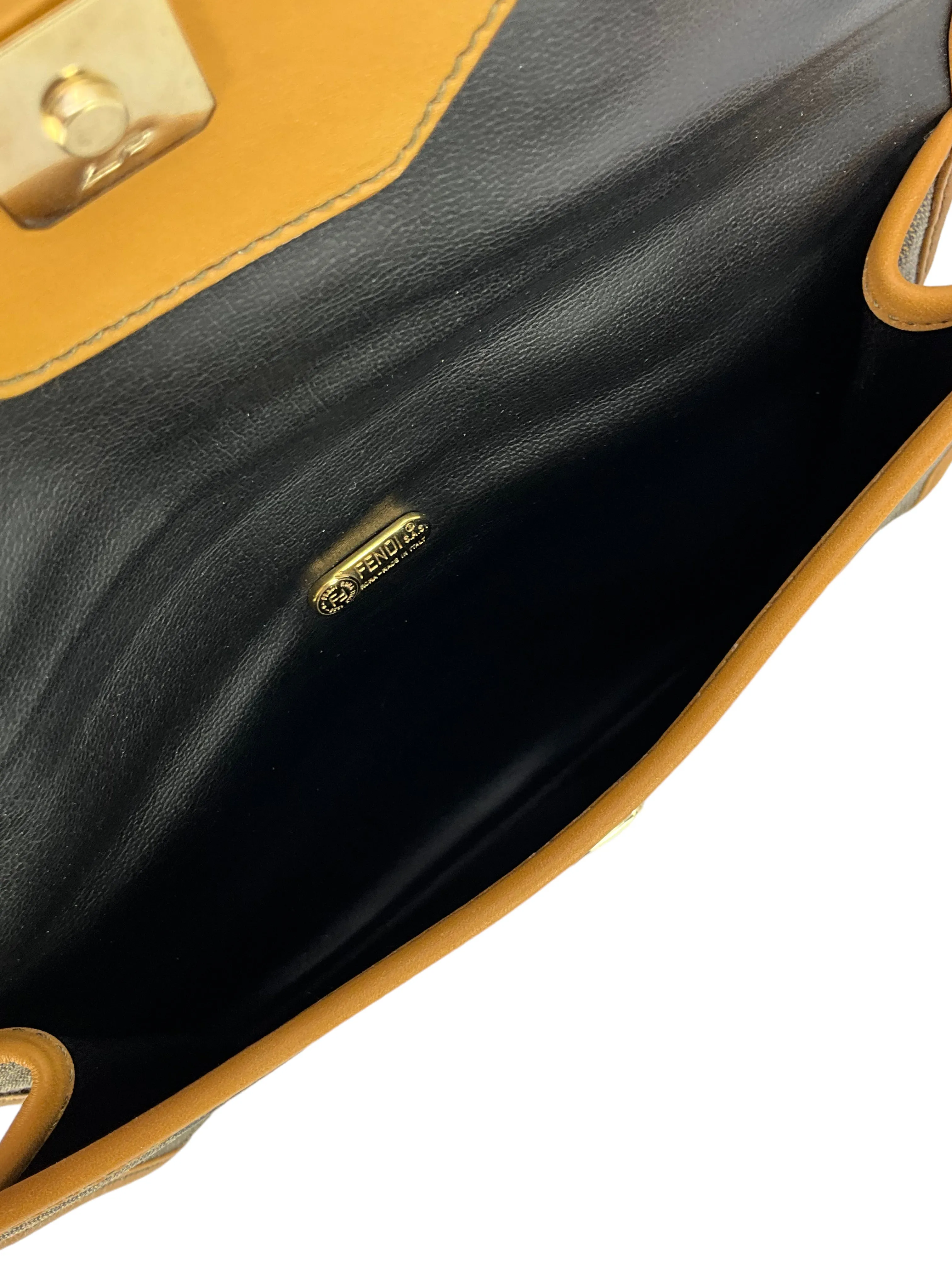 FENDI Vintage Vinyl Pequin Striped Envelope Clutch Bag