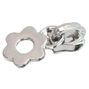 Four Flower Zipper Pulls Nickel