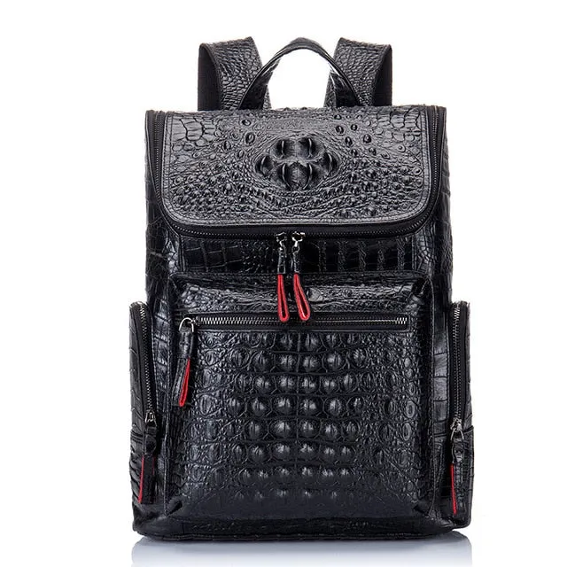 Genuine Leather Top Men's Backpack with Laptop 13'3" Compartment Women Leather Travel Daypacks for Work Man Designers
