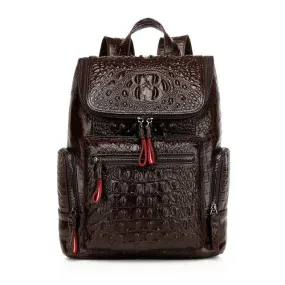 Genuine Leather Top Men's Backpack with Laptop 13'3" Compartment Women Leather Travel Daypacks for Work Man Designers