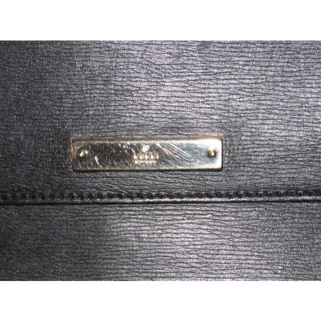 Gucci Vintage Pursesdesigner Purses Black Matte Leather Satchel
