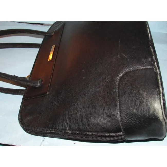 Gucci Vintage Pursesdesigner Purses Black Matte Leather Satchel