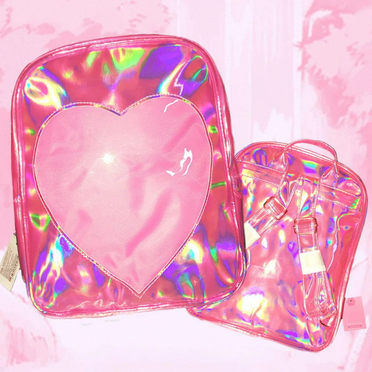 Holographic Heart Harajuku Backpack