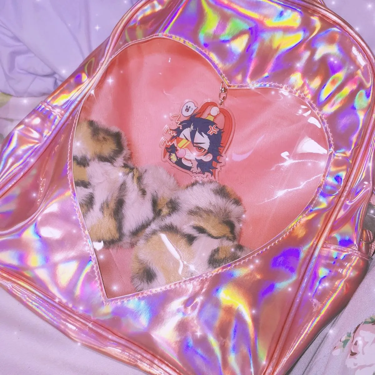 Holographic Heart Harajuku Backpack
