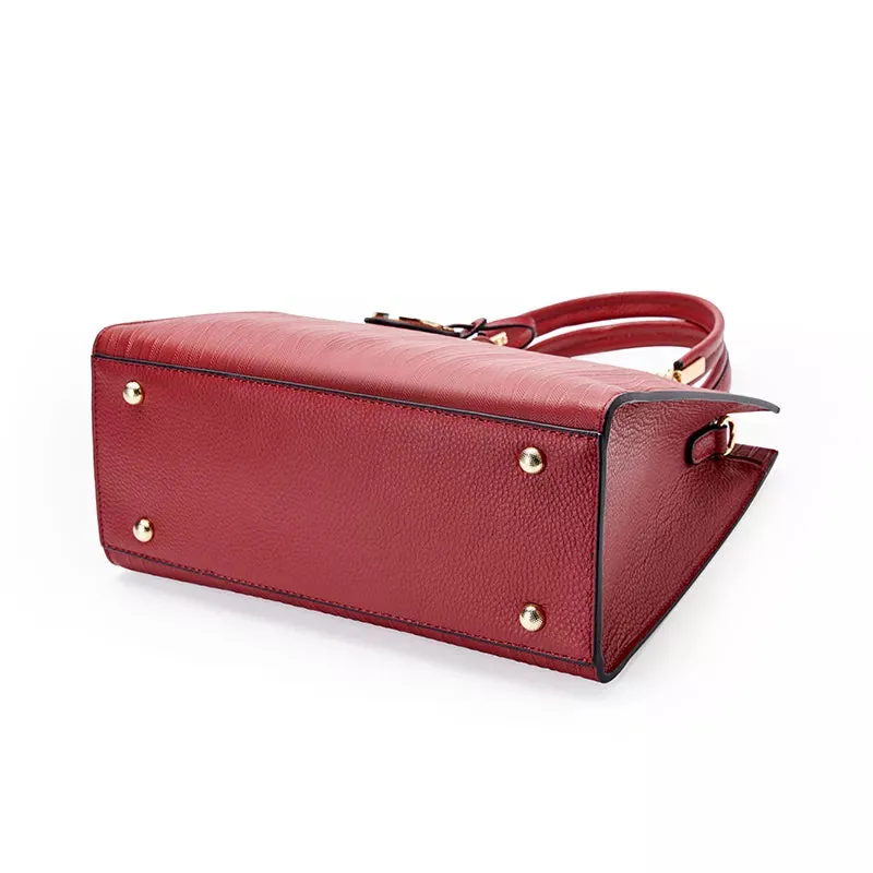 Leather Top Handle Satchel Purse
